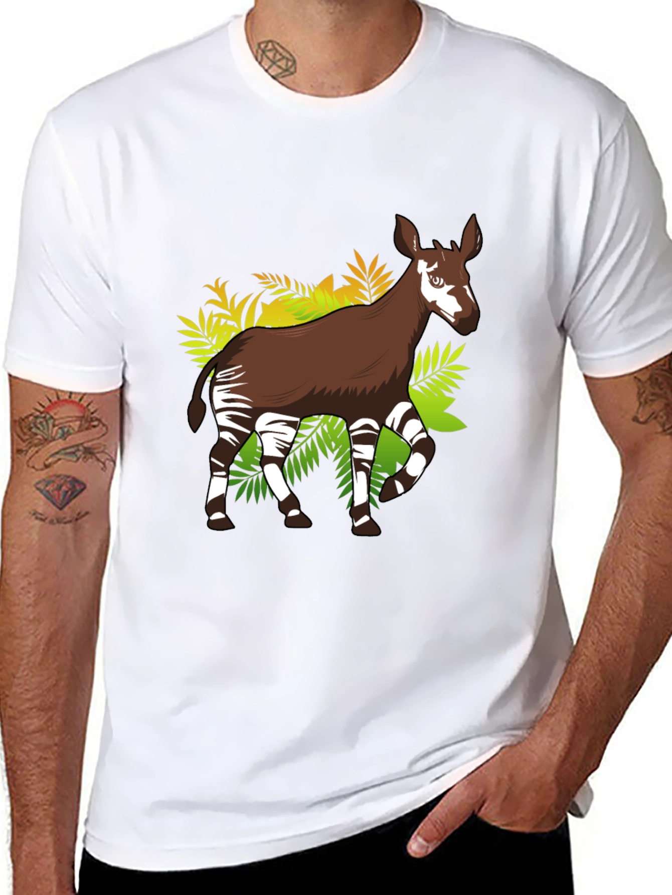 Okapi Graphic Tee - Unique Animal Print