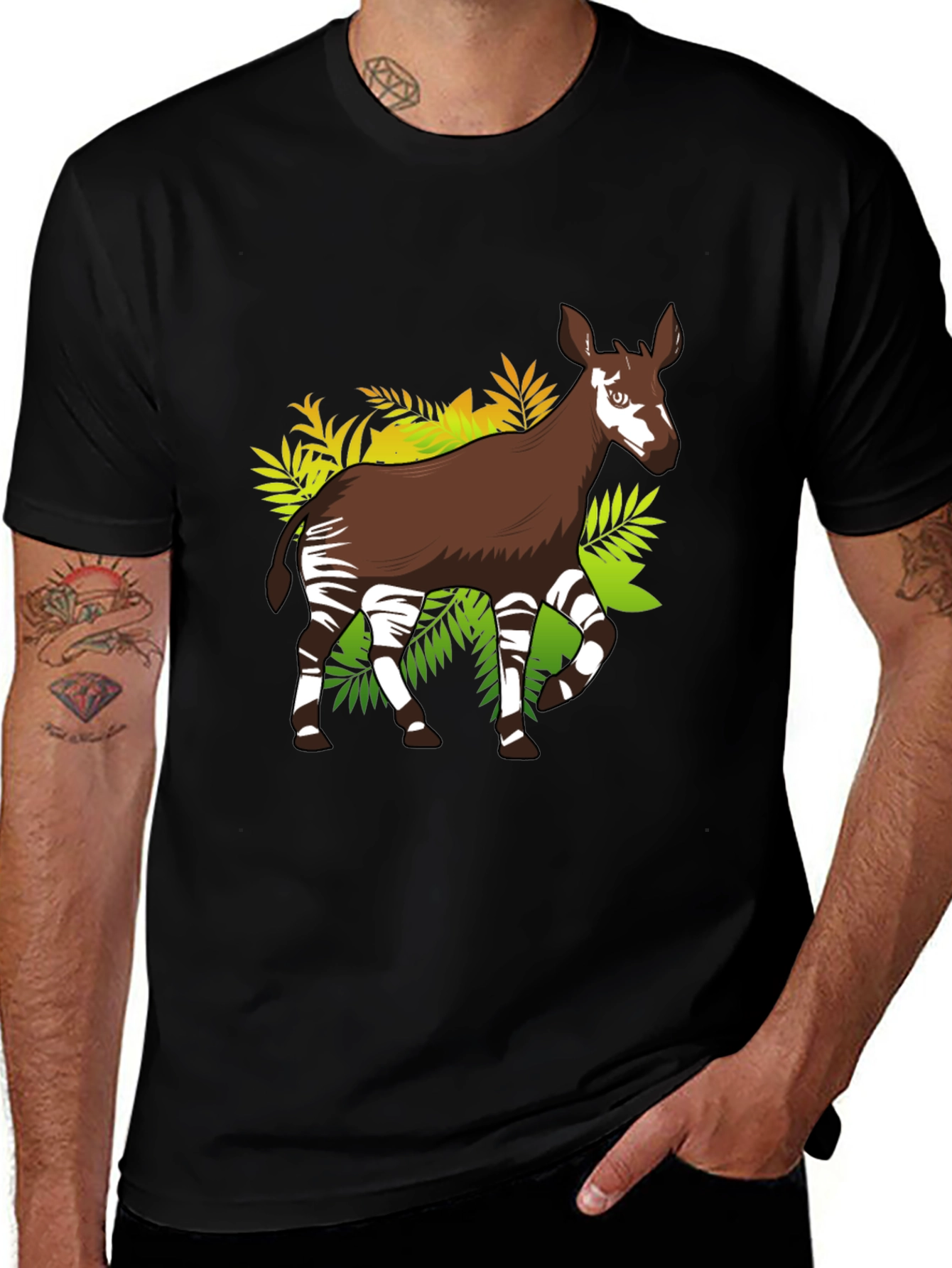 Okapi Graphic Tee - Unique Animal Print