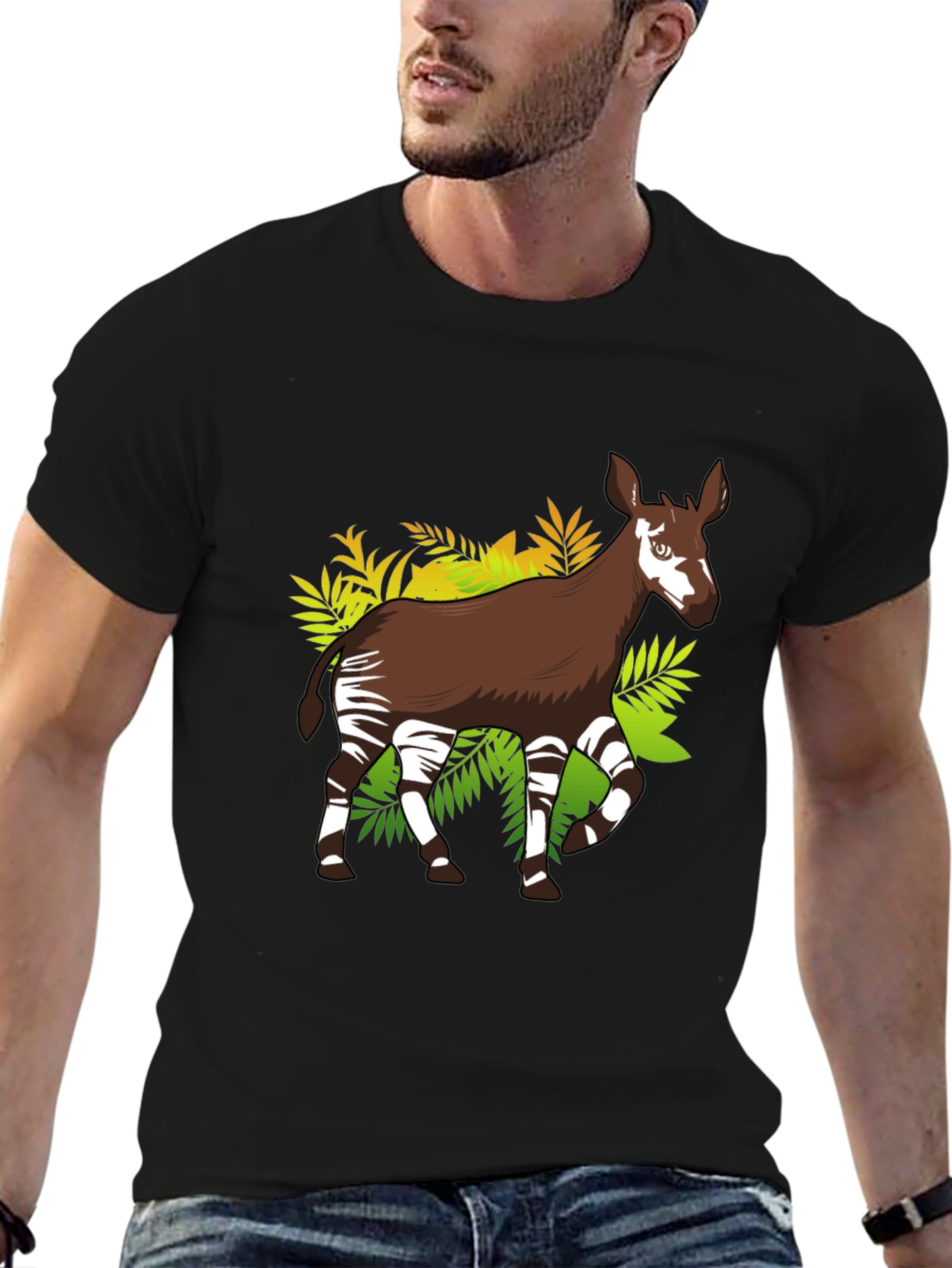 Okapi Graphic Tee - Unique Animal Print