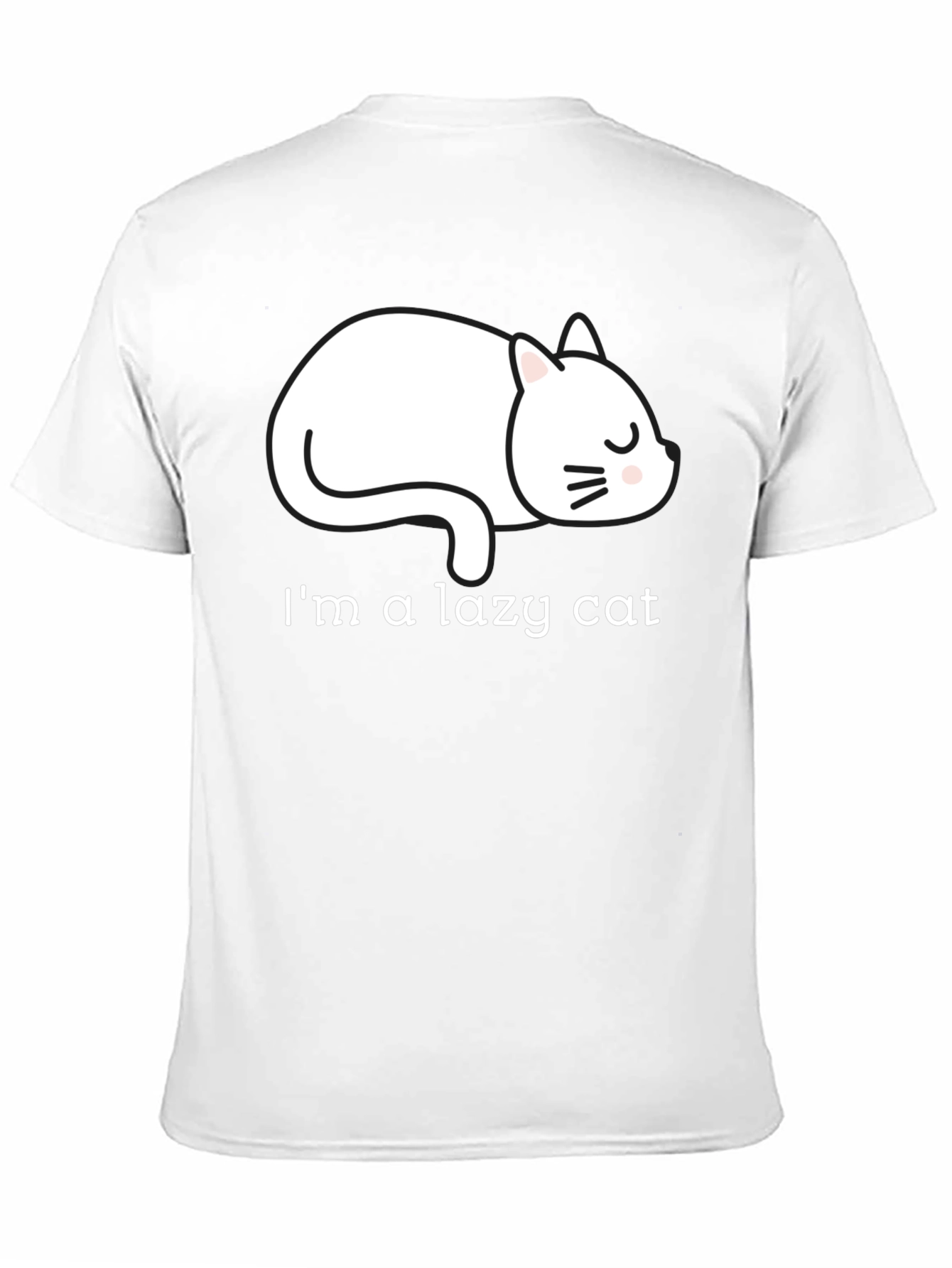 Lazy Cat Graphic Tee - Unisex Black T-Shirt