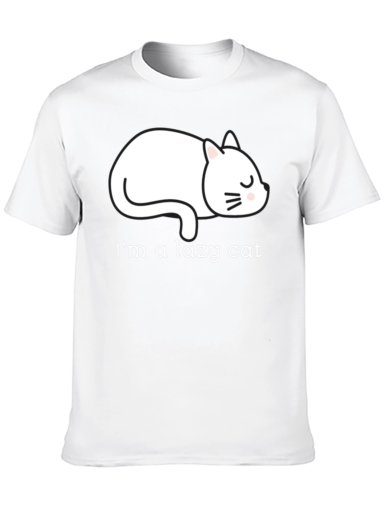 Lazy Cat Graphic Tee - Unisex Black T-Shirt