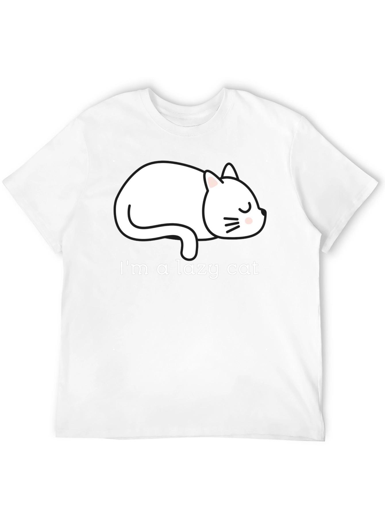 Lazy Cat Graphic Tee - Unisex Black T-Shirt