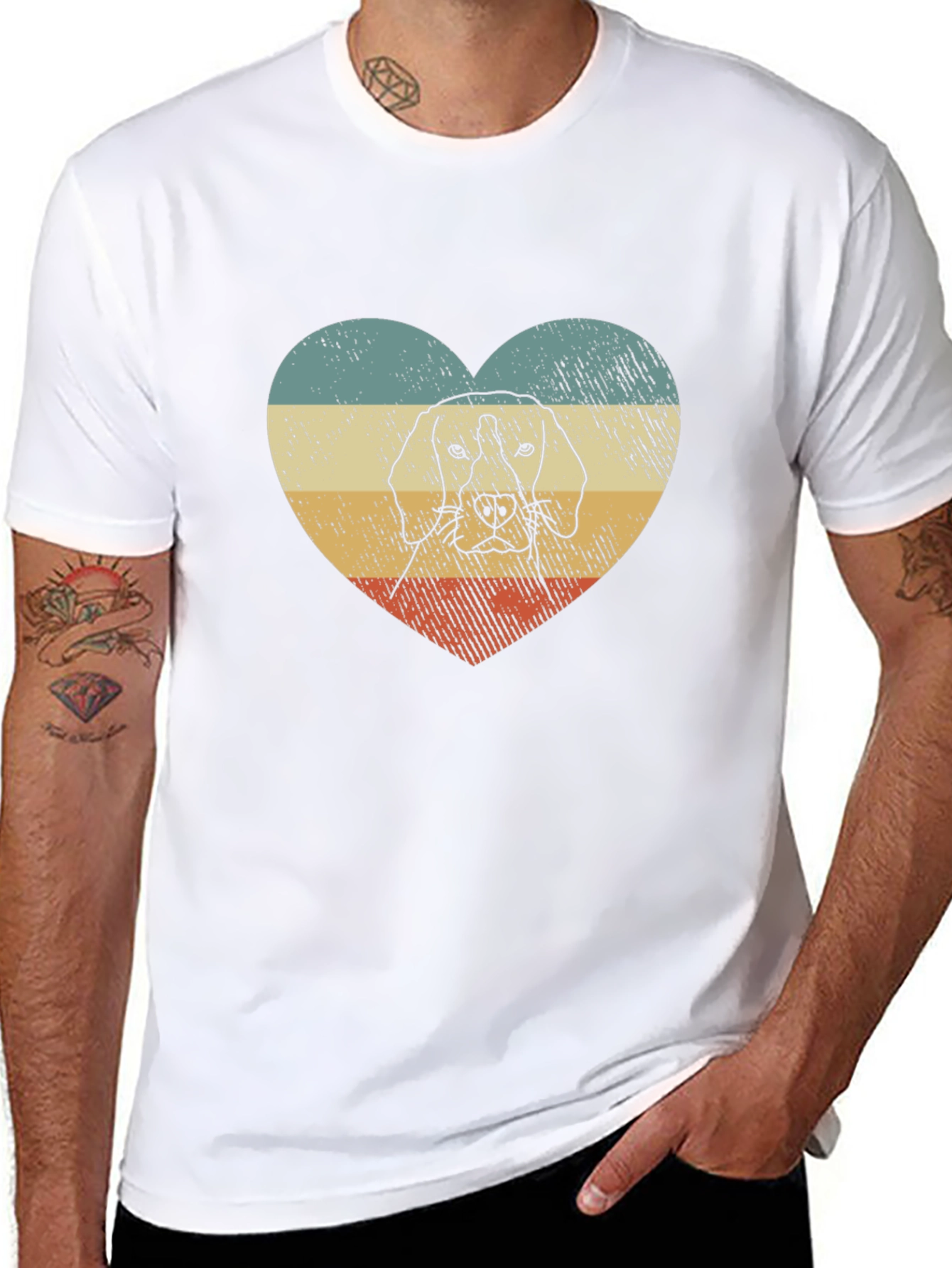 Dog Heart T-Shirt - Retro Style Graphic Tee