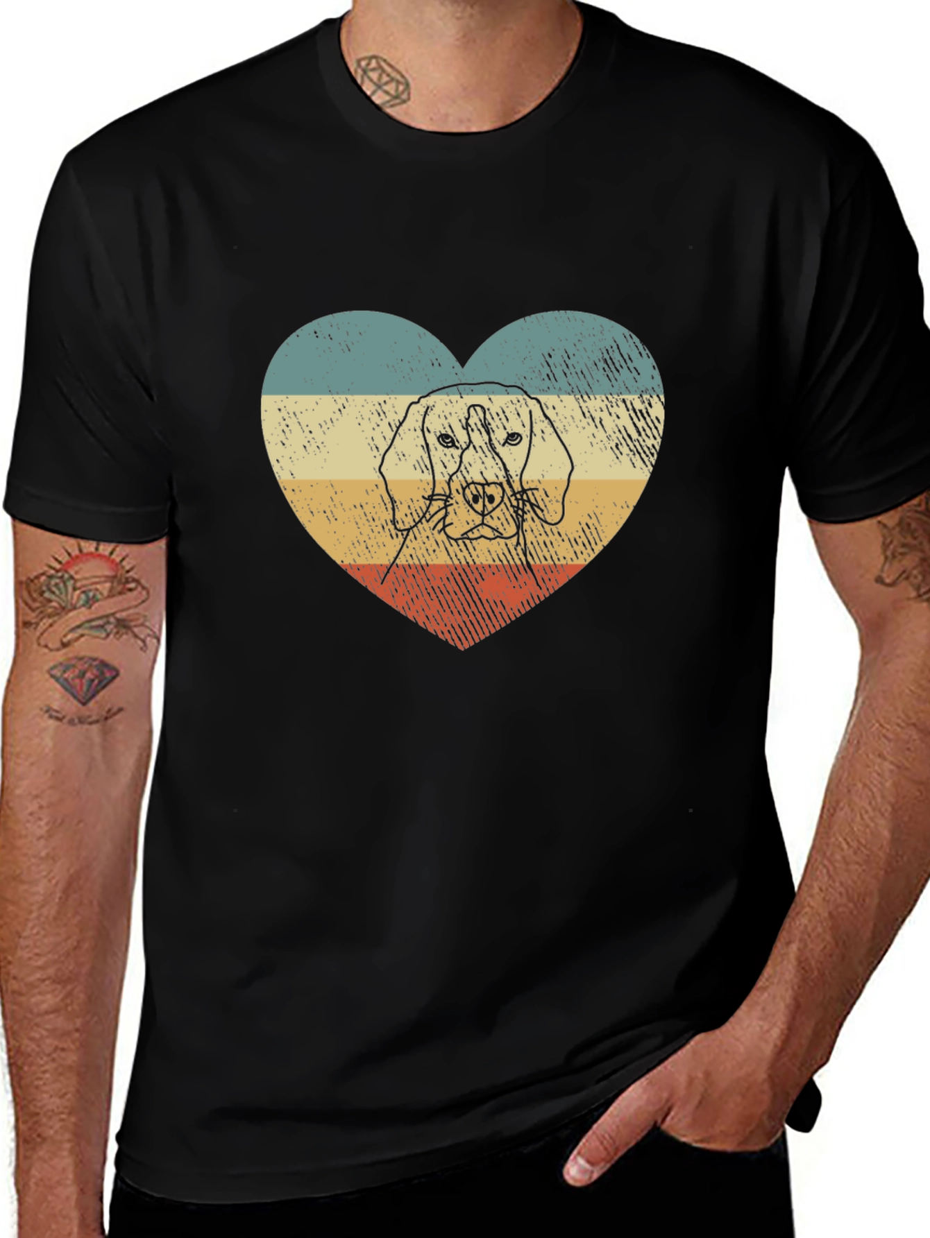 Dog Heart T-Shirt - Retro Style Graphic Tee