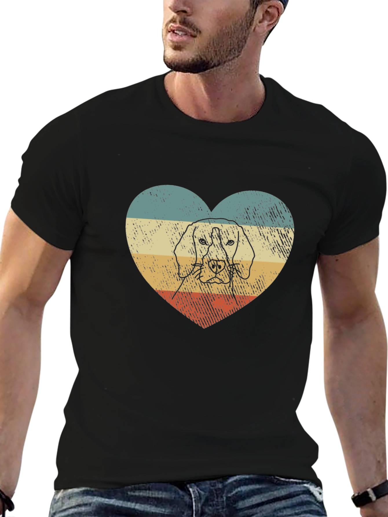 Dog Heart T-Shirt - Retro Style Graphic Tee