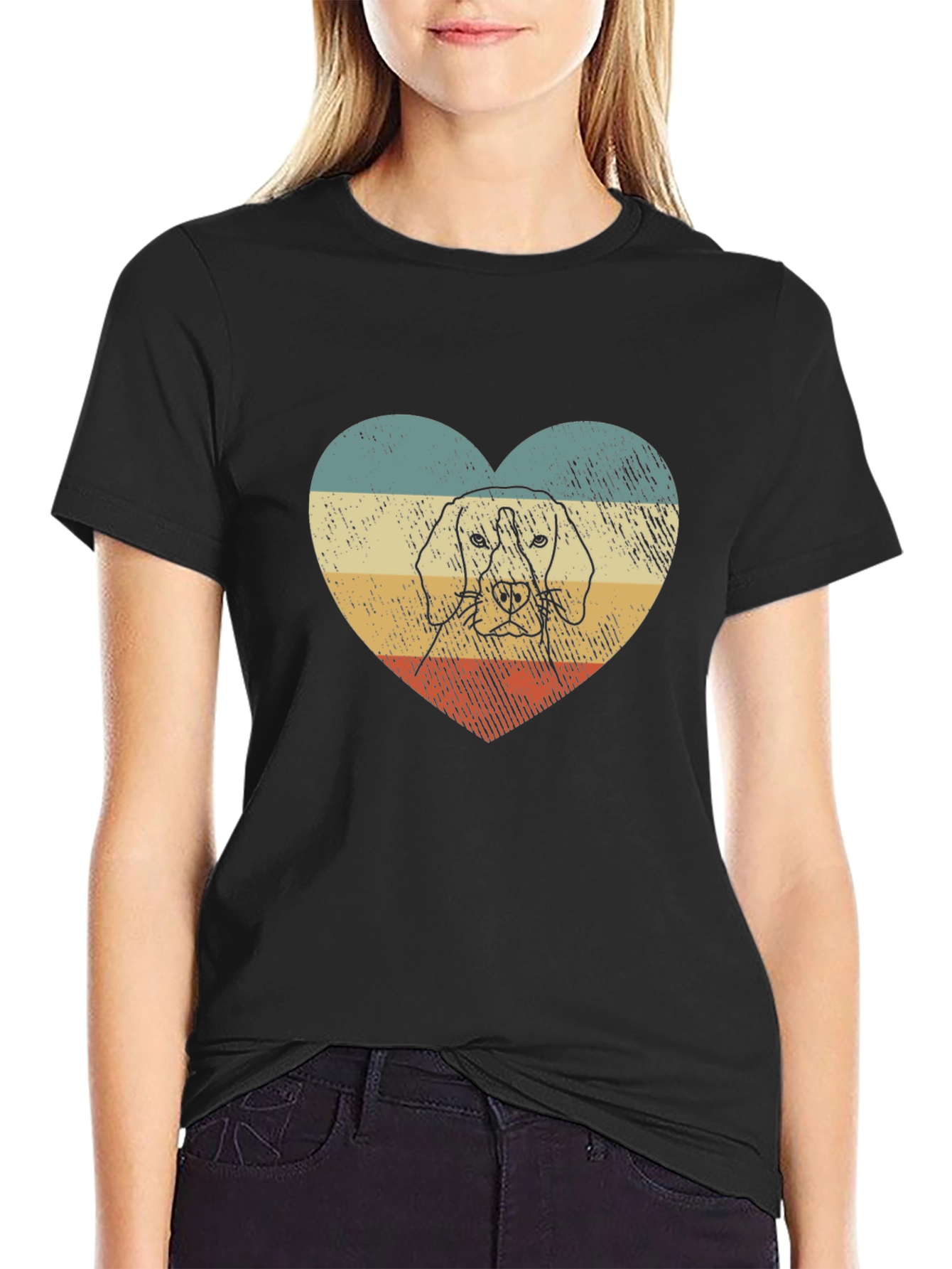 Dog Heart T-Shirt - Retro Style Graphic Tee