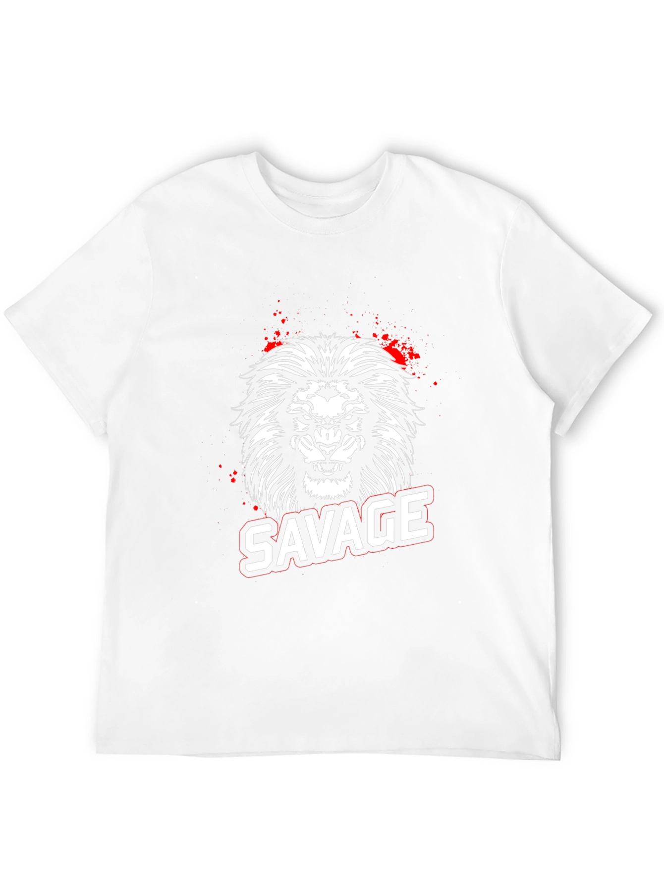 Savage Lion Graphic Tee - Black Cotton T-Shirt