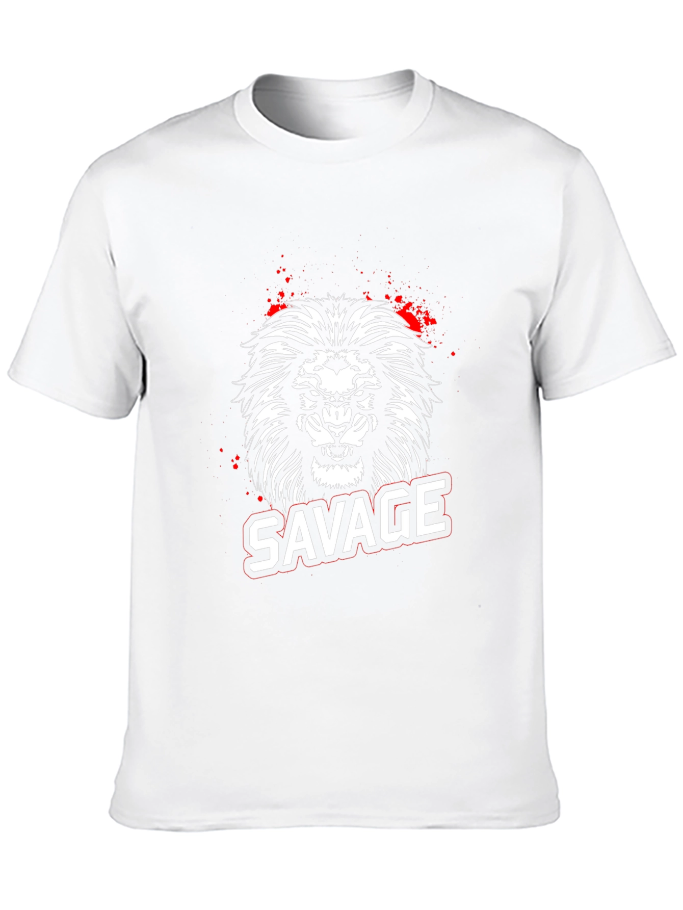 Savage Lion Graphic Tee - Black Cotton T-Shirt