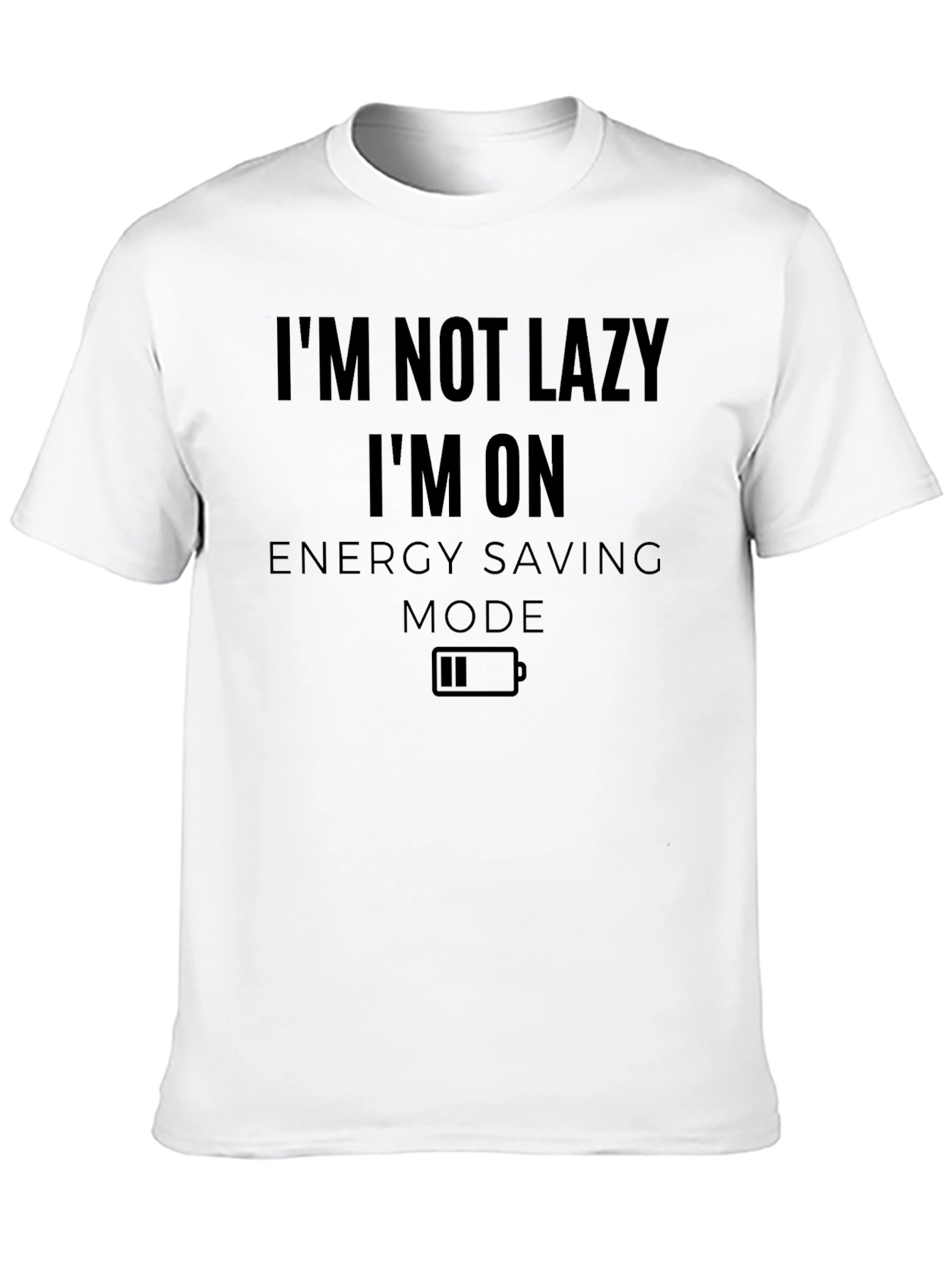 Funny Energy Saving Mode Mens Black T-shirt