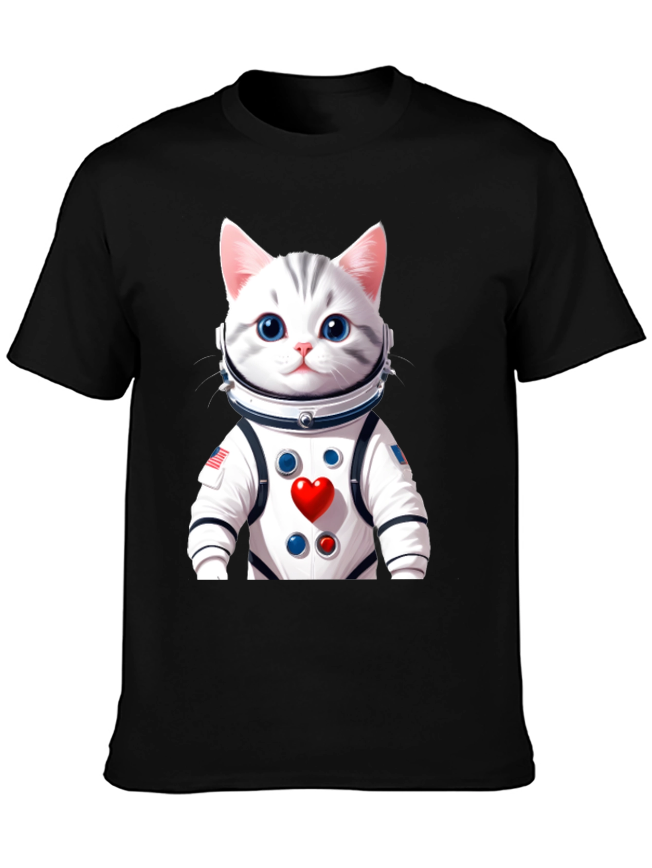 Astronaut Cat Graphic T-Shirt - Space Lover Tee