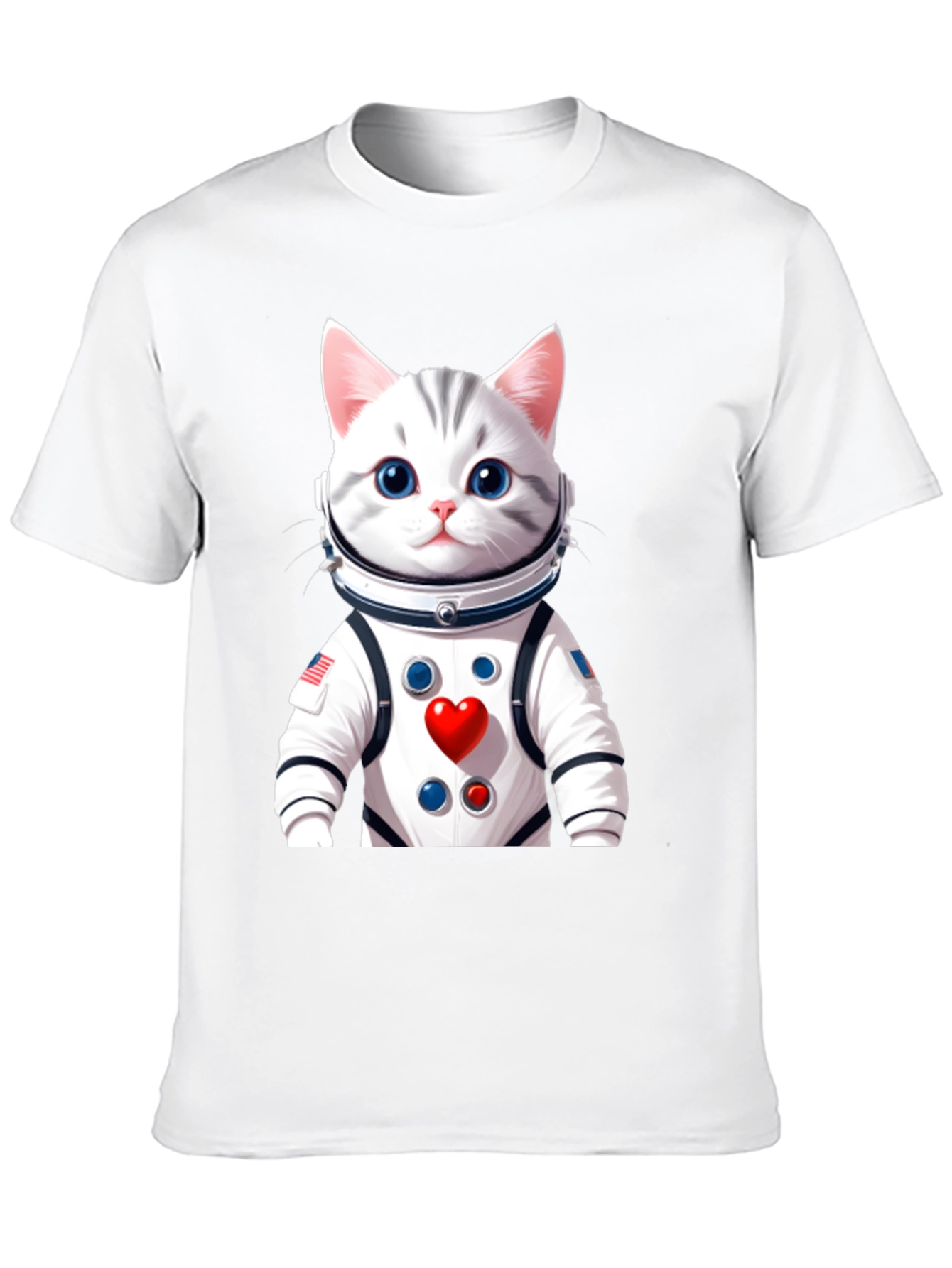 Astronaut Cat Graphic T-Shirt - Space Lover Tee