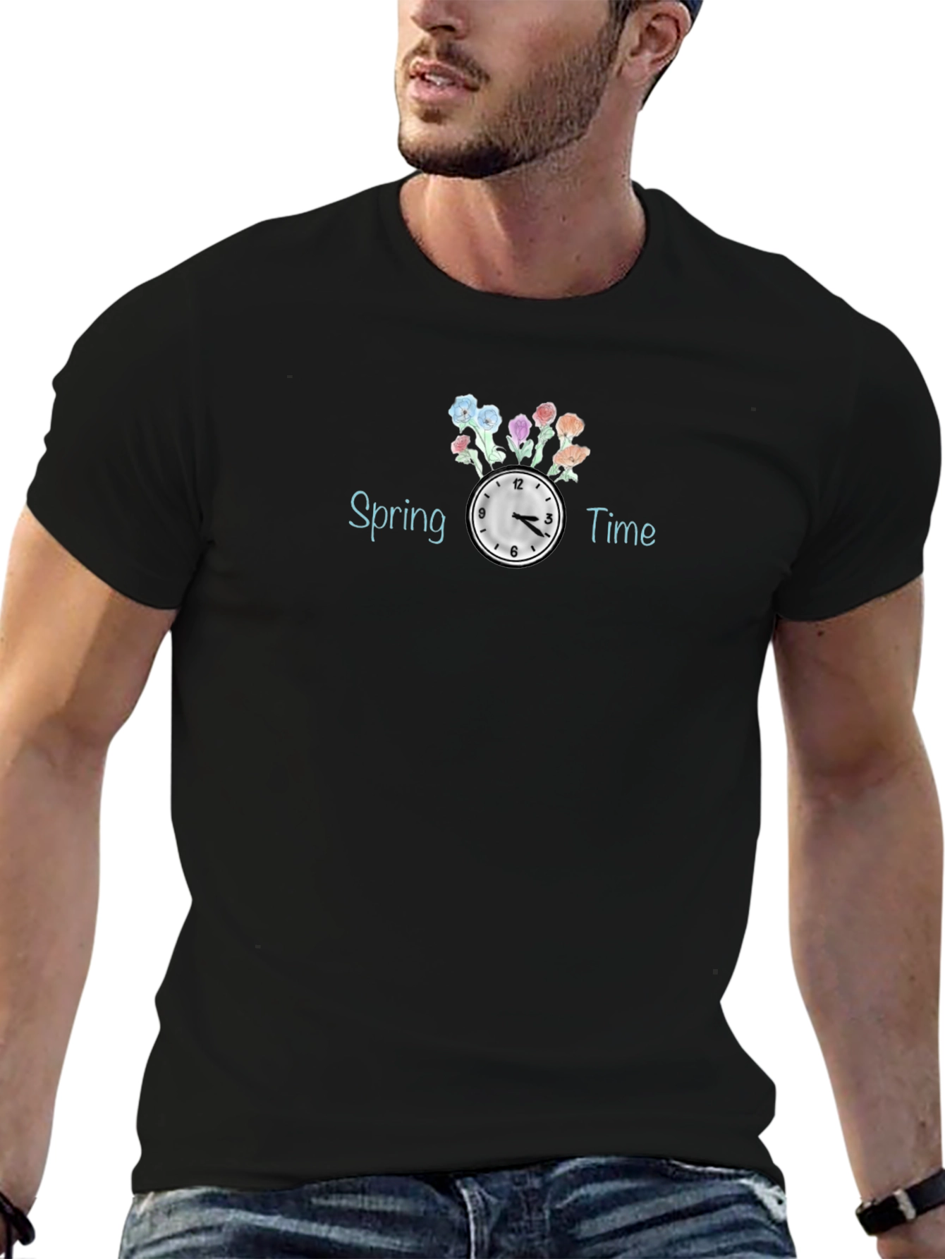 Spring Time Floral Clock T-Shirt
