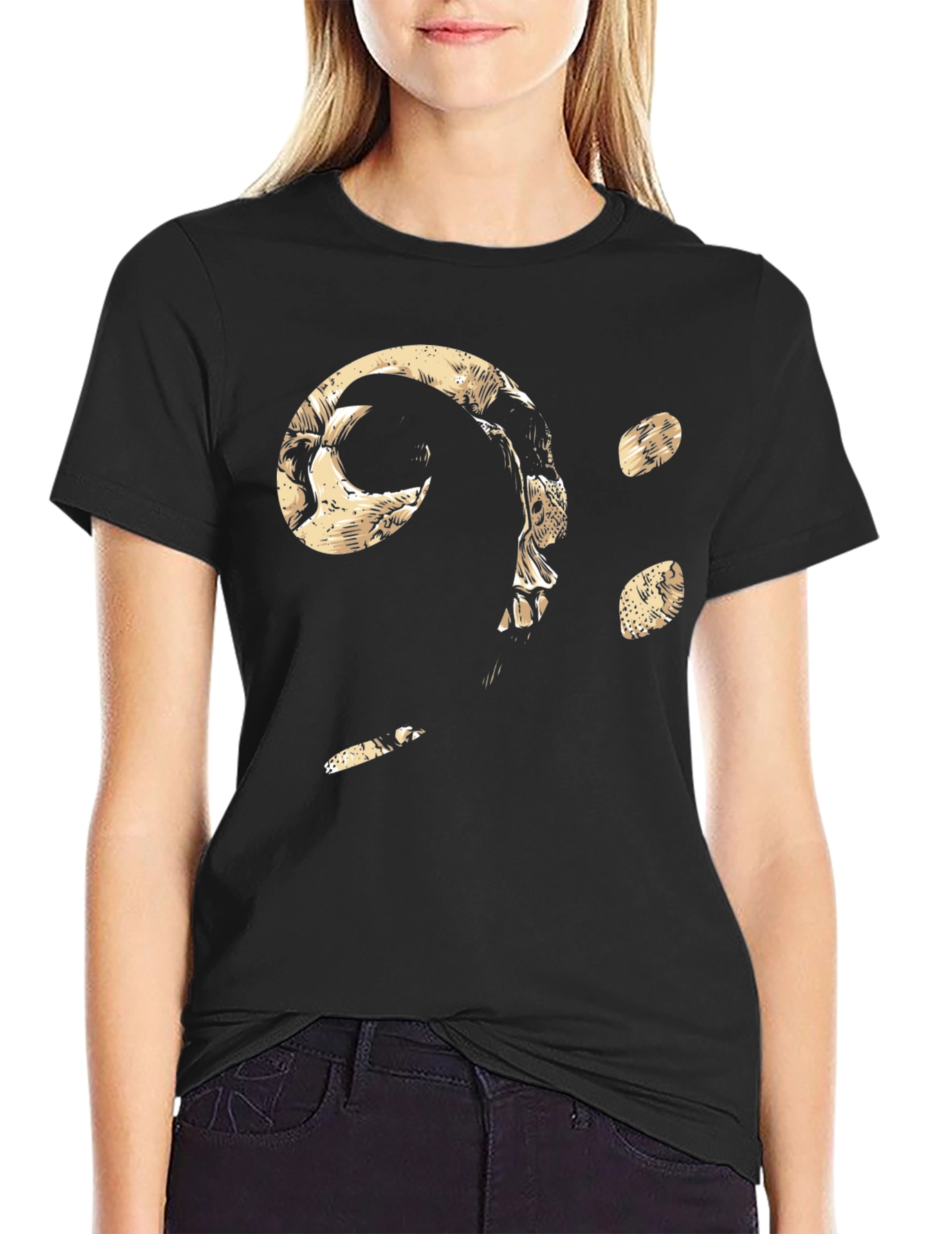 Skull Bass Clef T-Shirt - Musical Gothic Tee