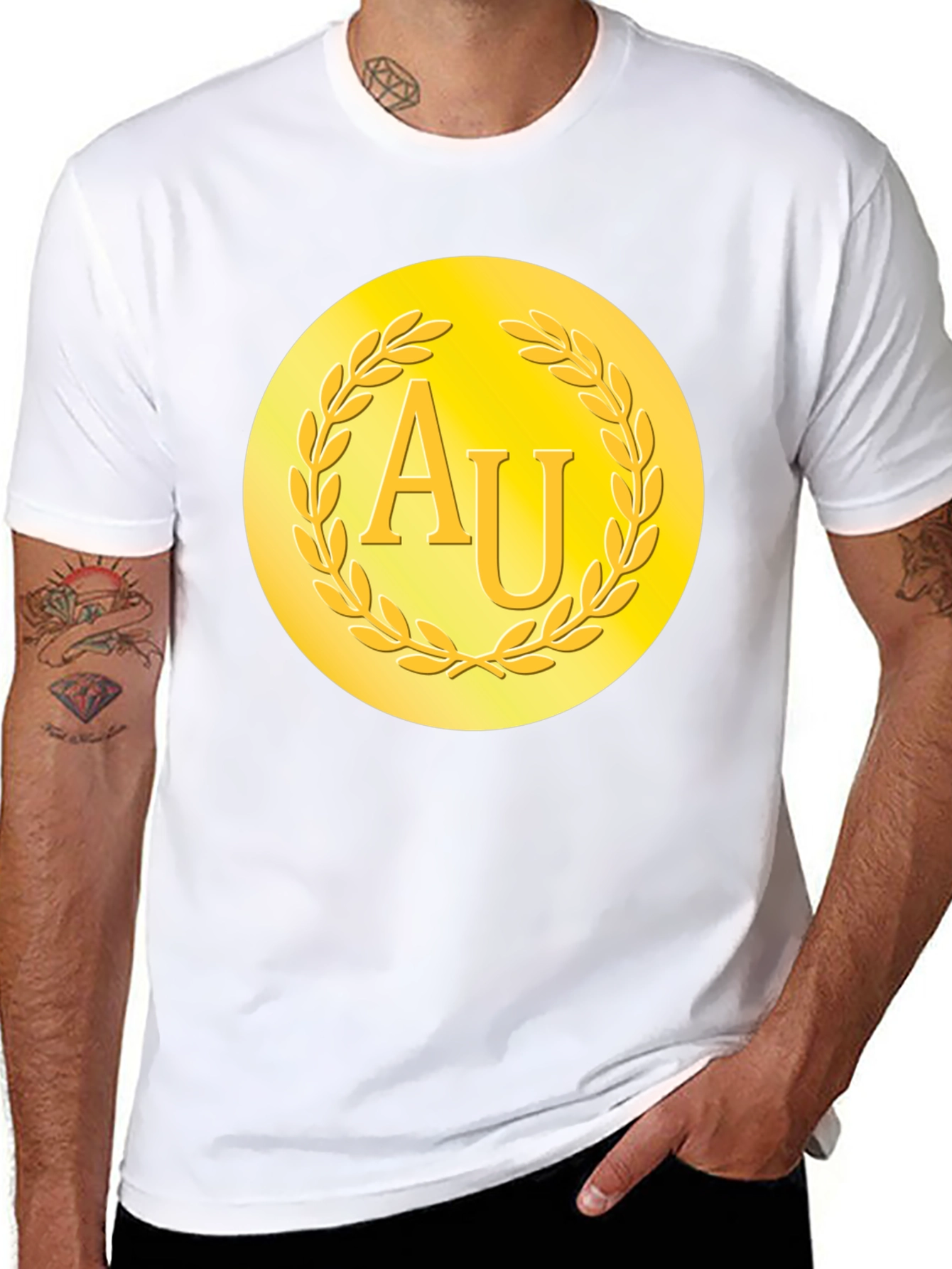 Gold AU Symbol Black T-Shirt