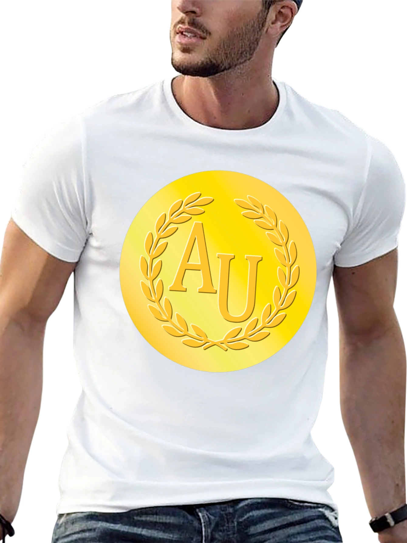 Gold AU Symbol Black T-Shirt