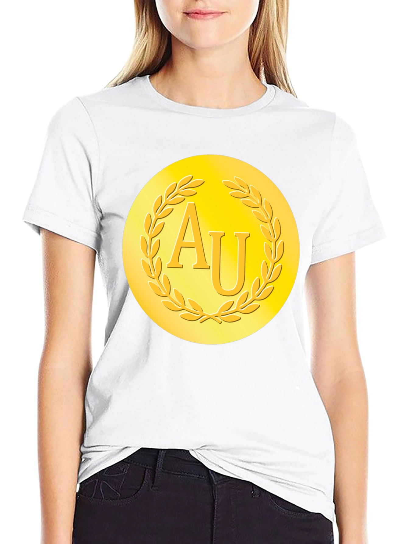 Gold AU Symbol Black T-Shirt