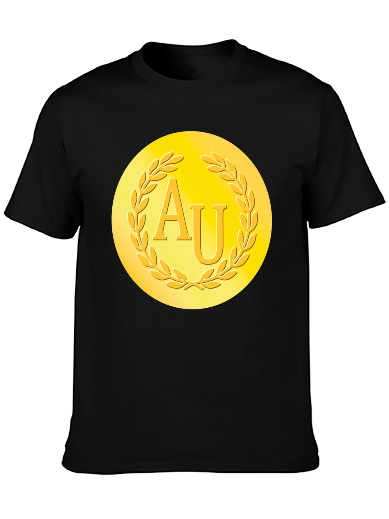 Gold AU Symbol Black T-Shirt