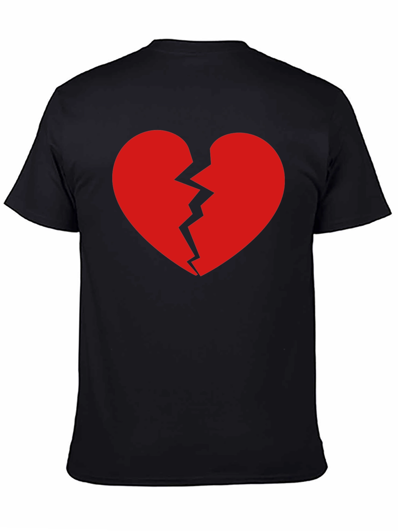 Broken Heart Graphic Tee - Black Cotton T-Shirt