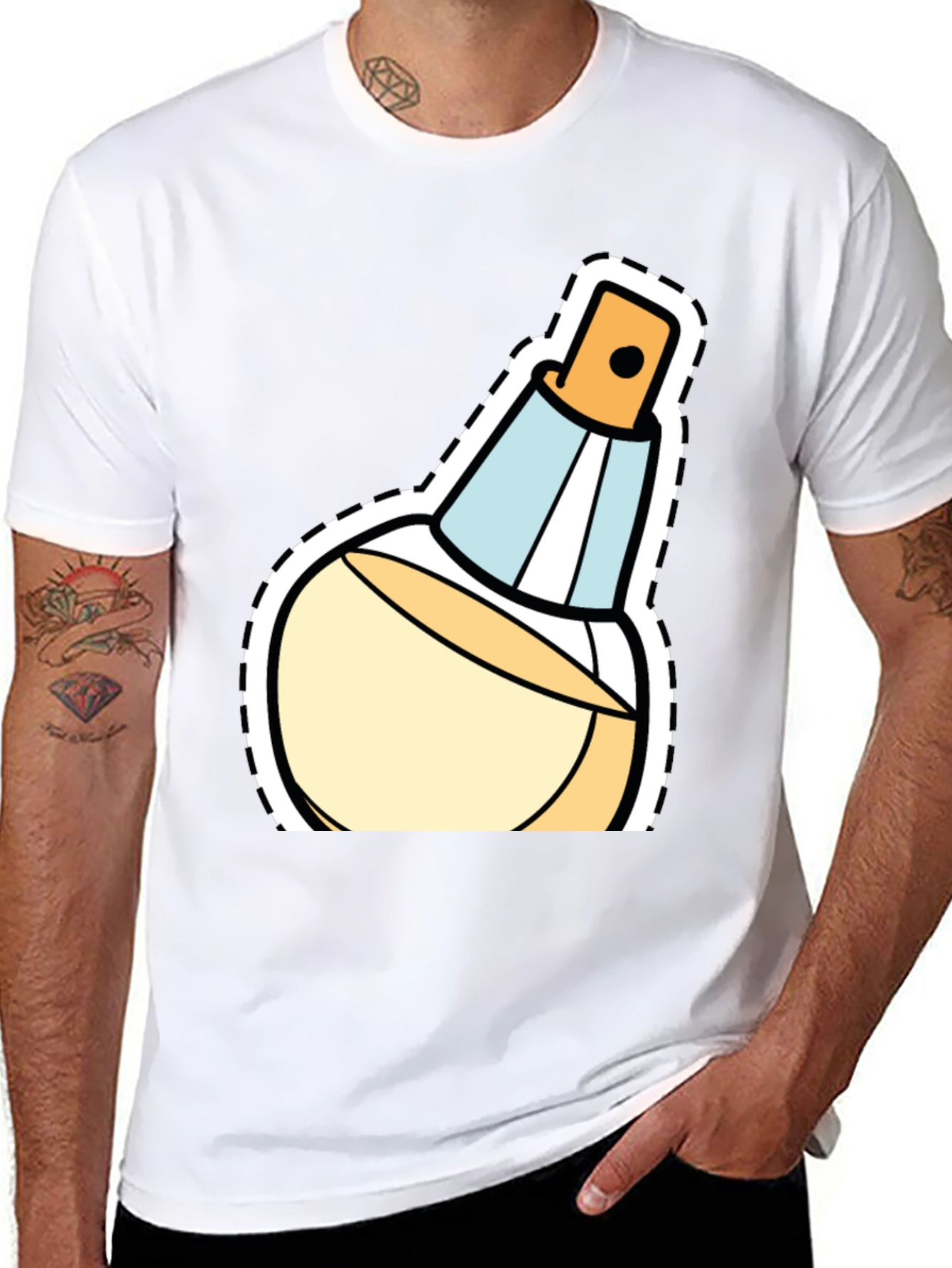 Stylish Perfume Bottle Graphic T-Shirt
