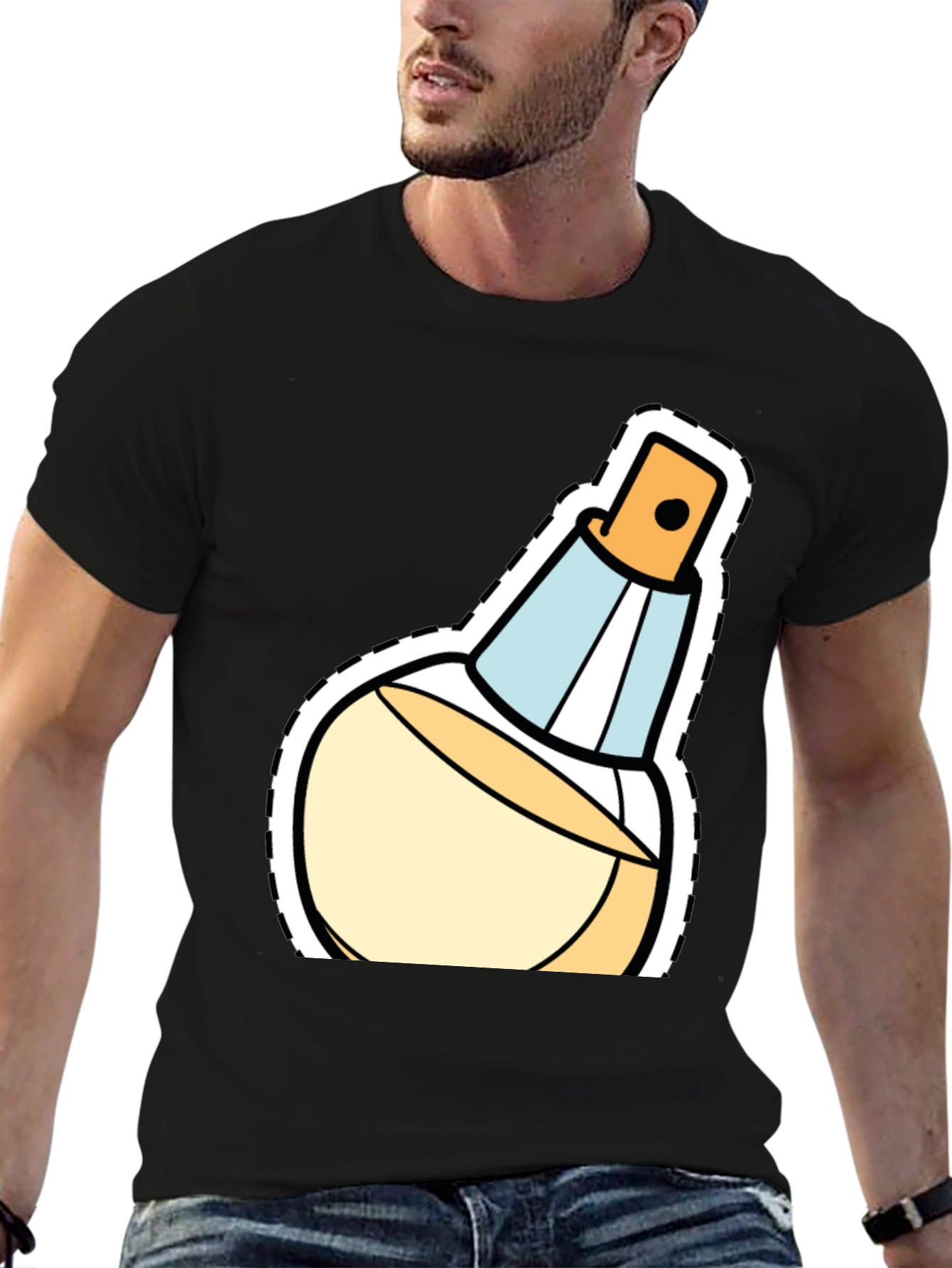 Stylish Perfume Bottle Graphic T-Shirt