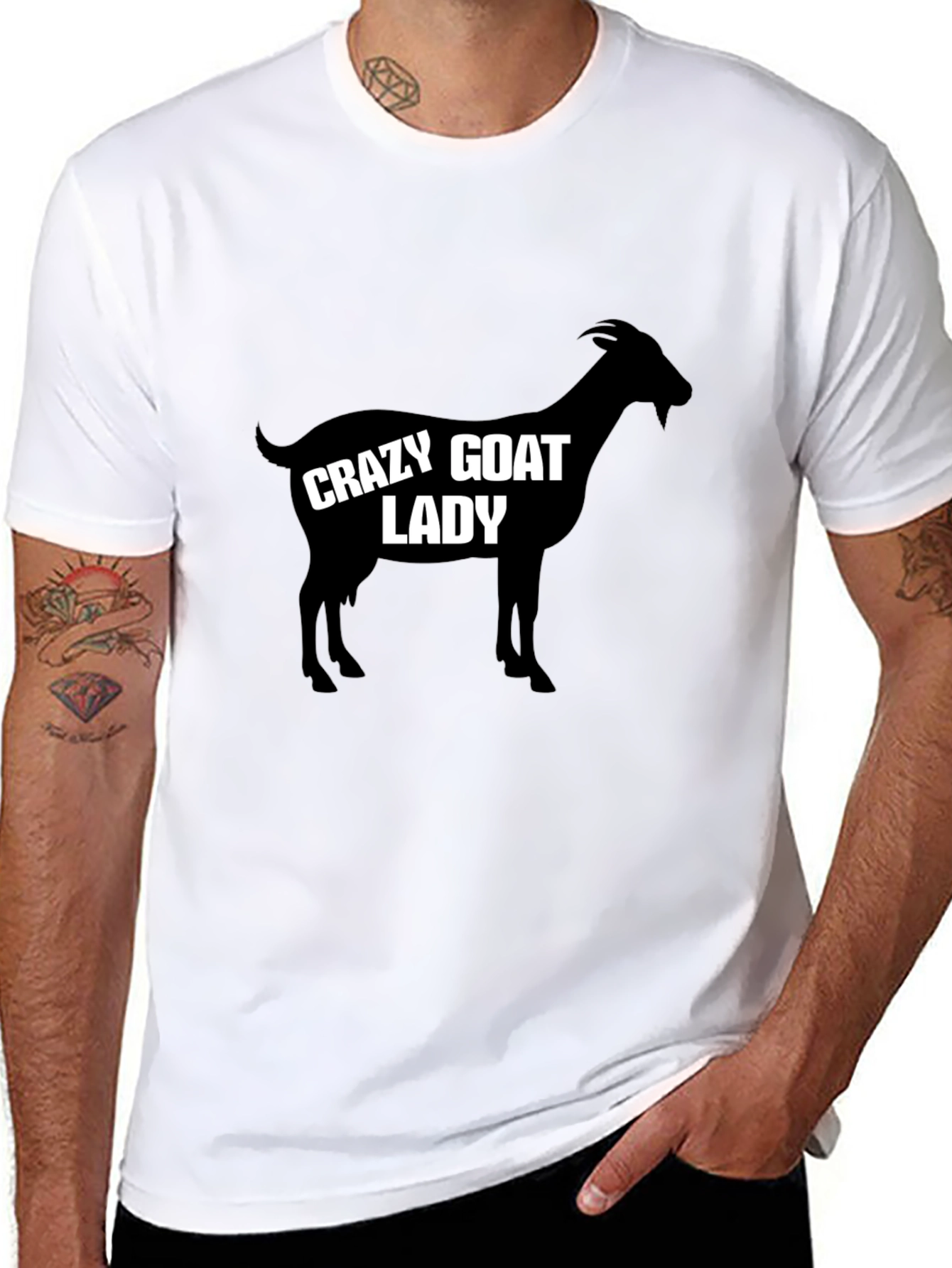 Crazy Goat Lady T-Shirt - Black Humor Tee