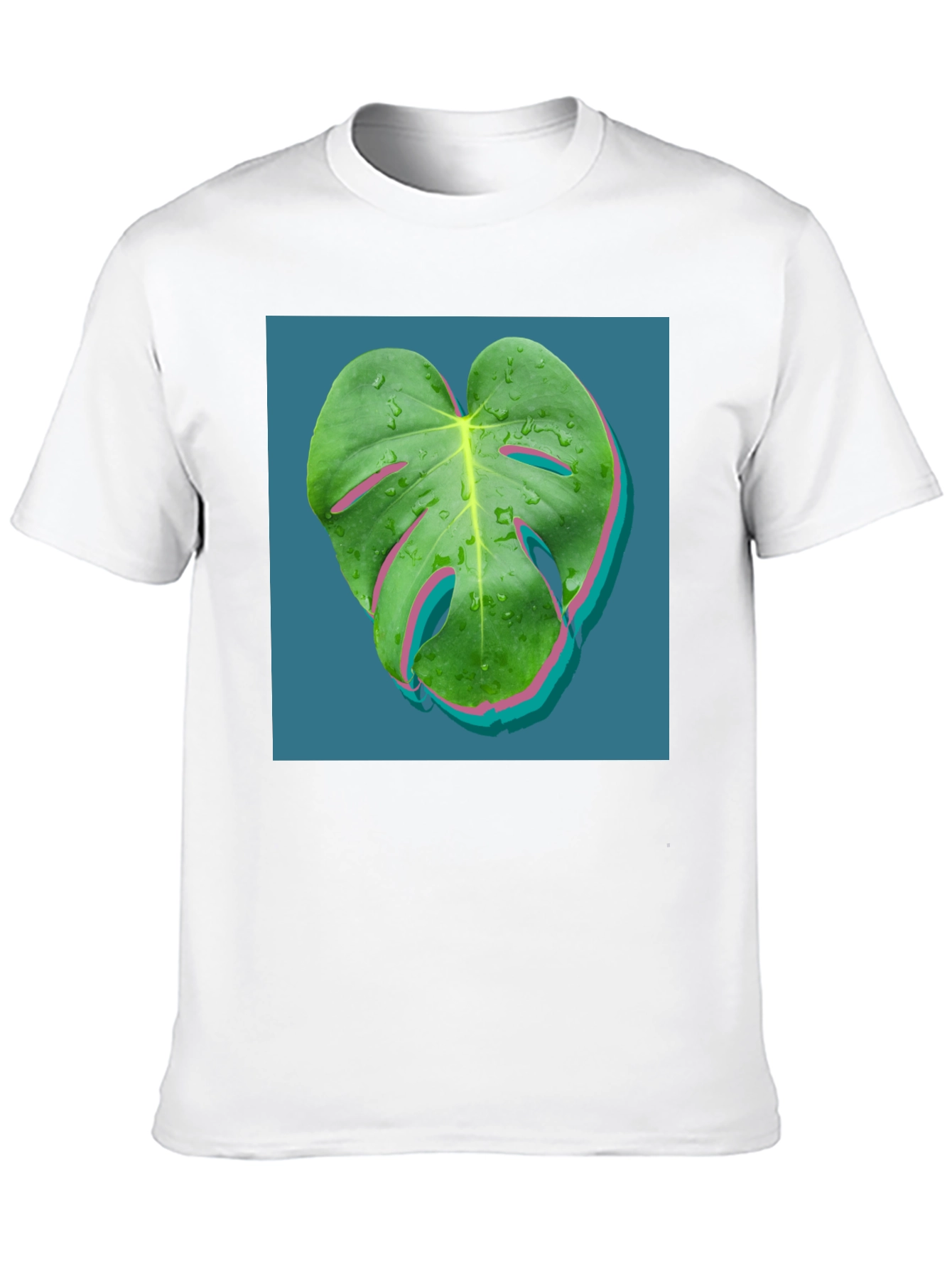 Modern Monstera Leaf Graphic Tee - Black