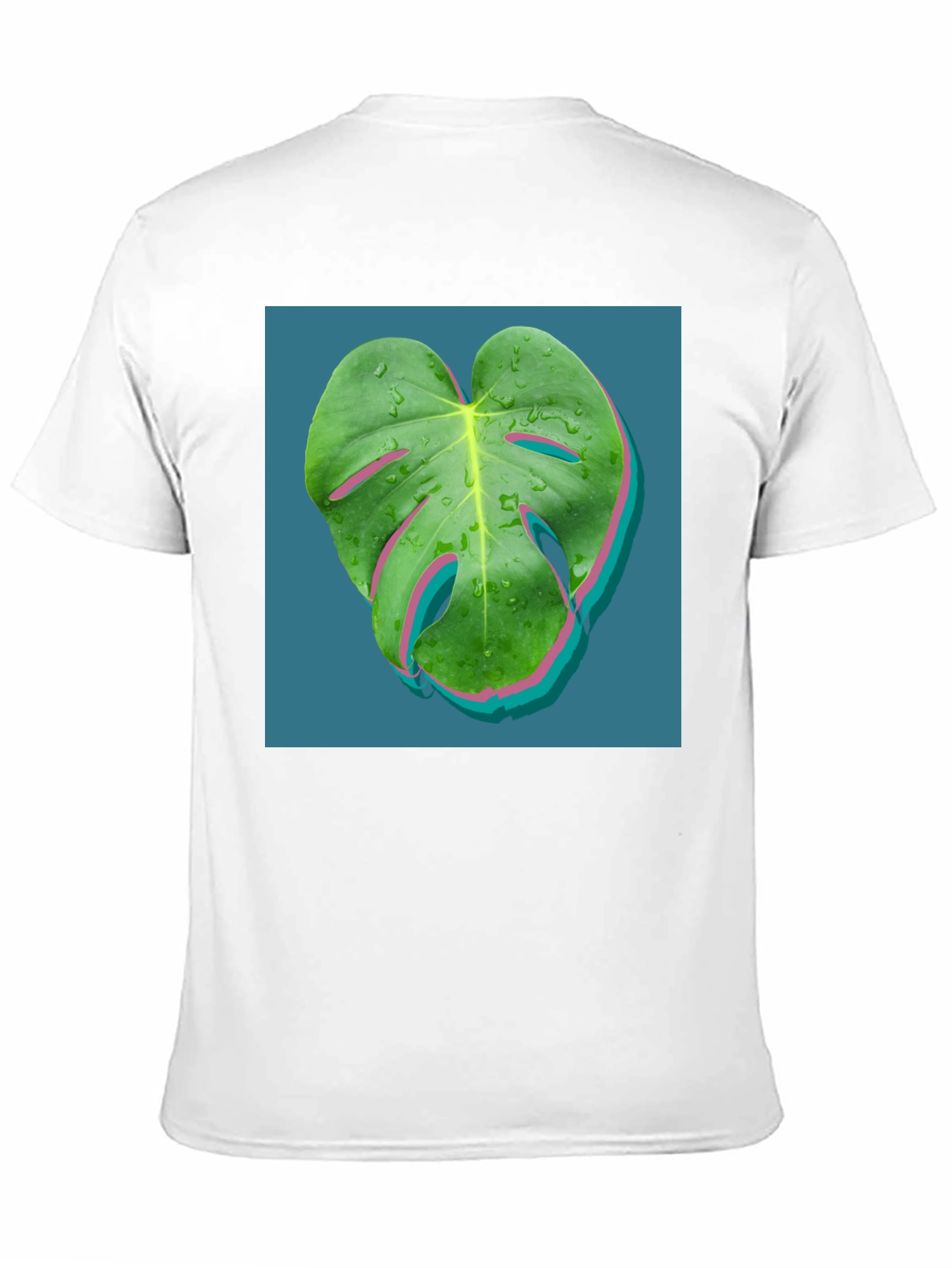 Modern Monstera Leaf Graphic Tee - Black