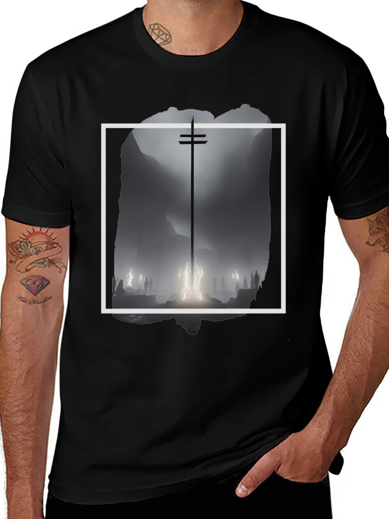 Mystic Silhouette Graphic Tee - Black