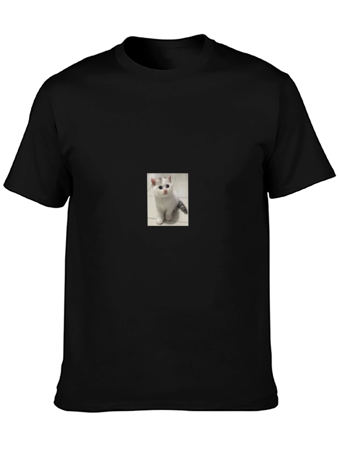 Kitten T-Shirt - Black Cotton Blend