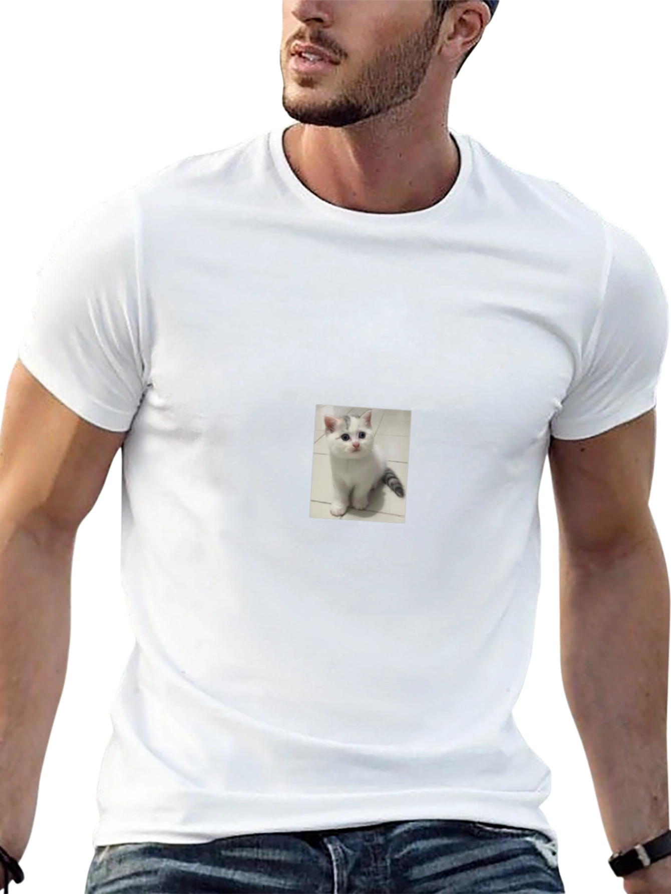 Kitten T-Shirt - Black Cotton Blend