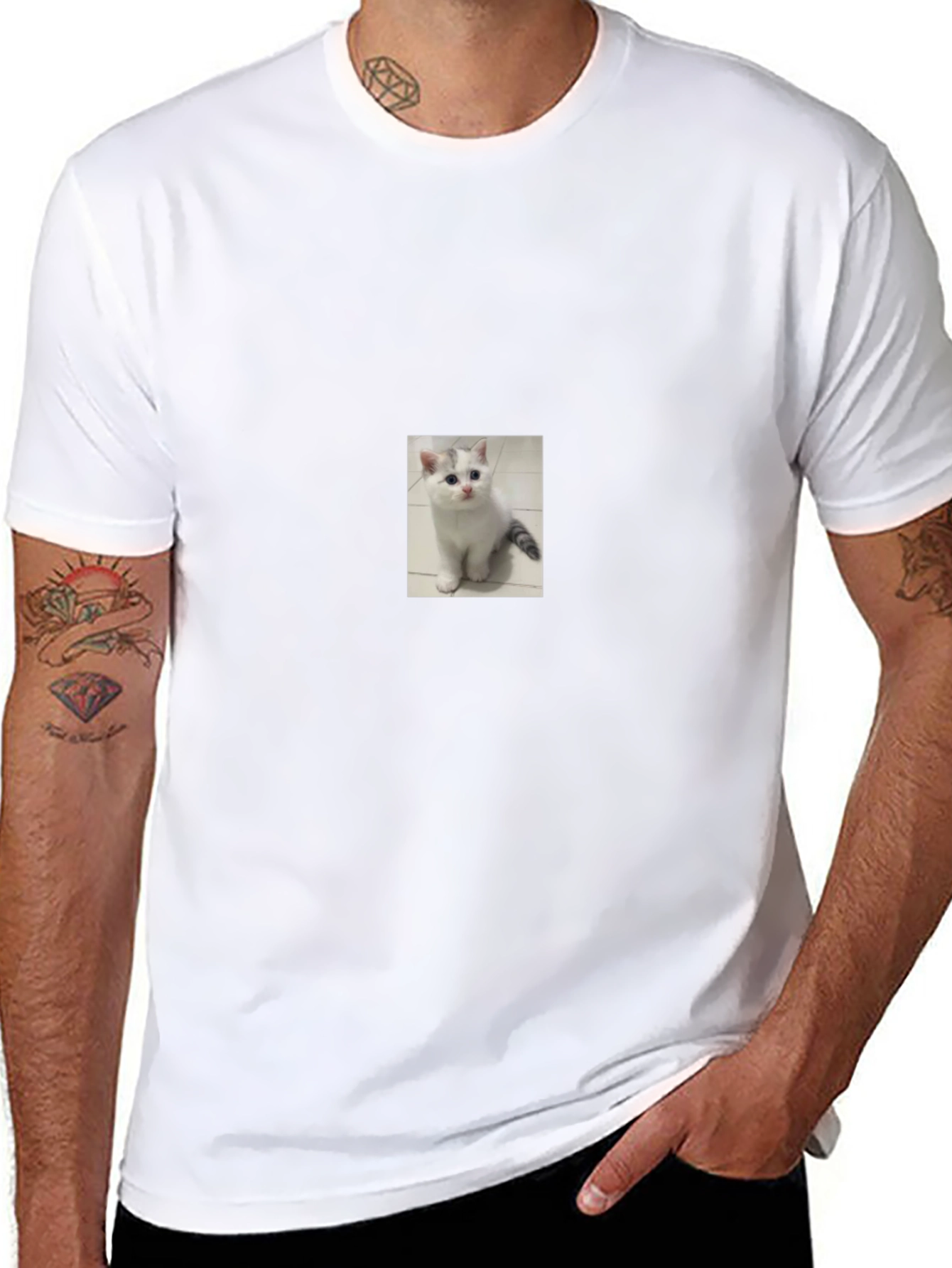 Kitten T-Shirt - Black Cotton Blend