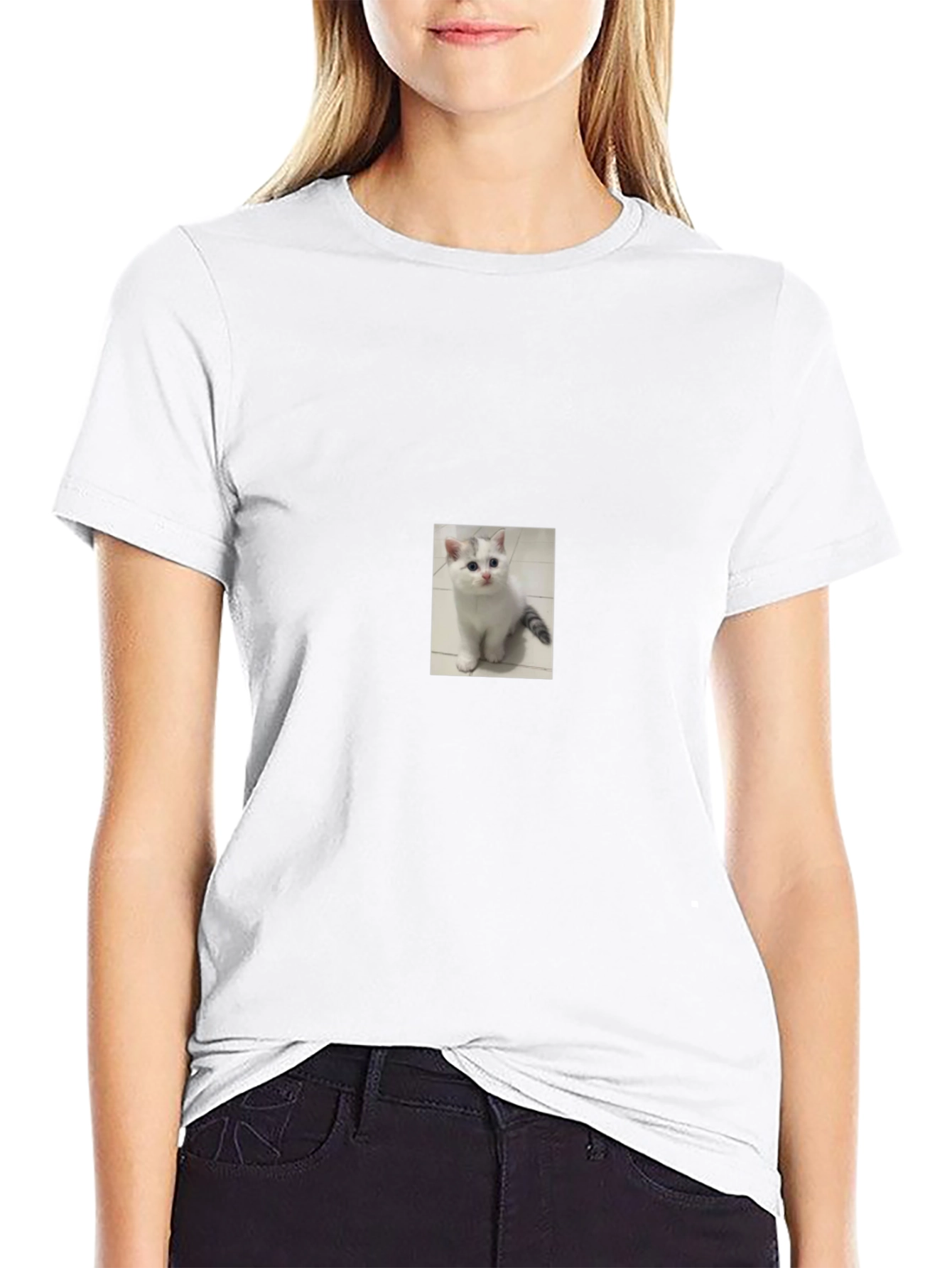 Kitten T-Shirt - Black Cotton Blend