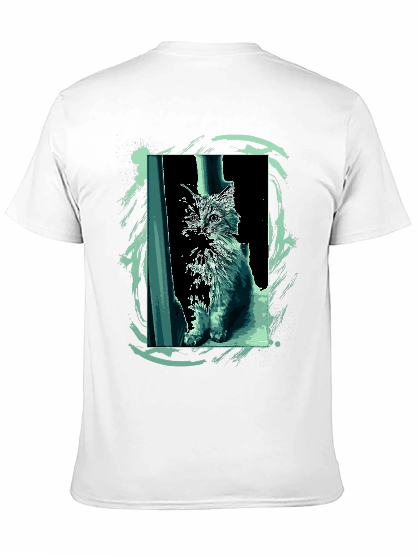 Cat Art Black T-Shirt