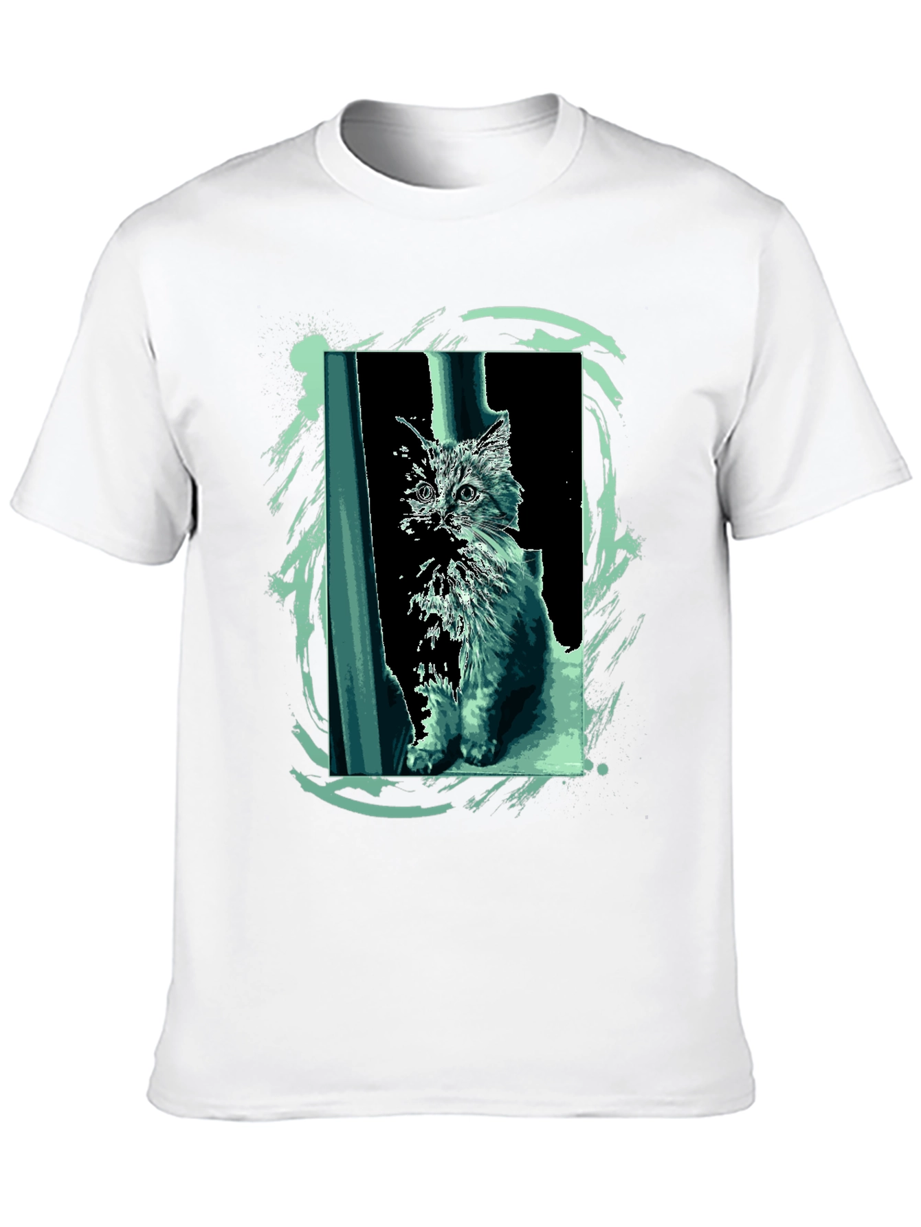 Cat Art Black T-Shirt