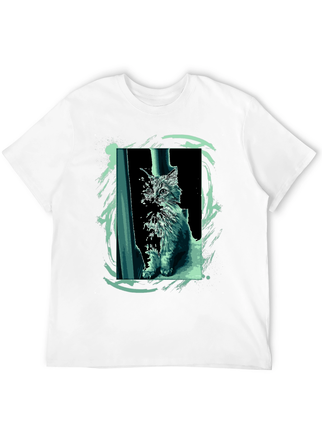 Cat Art Black T-Shirt