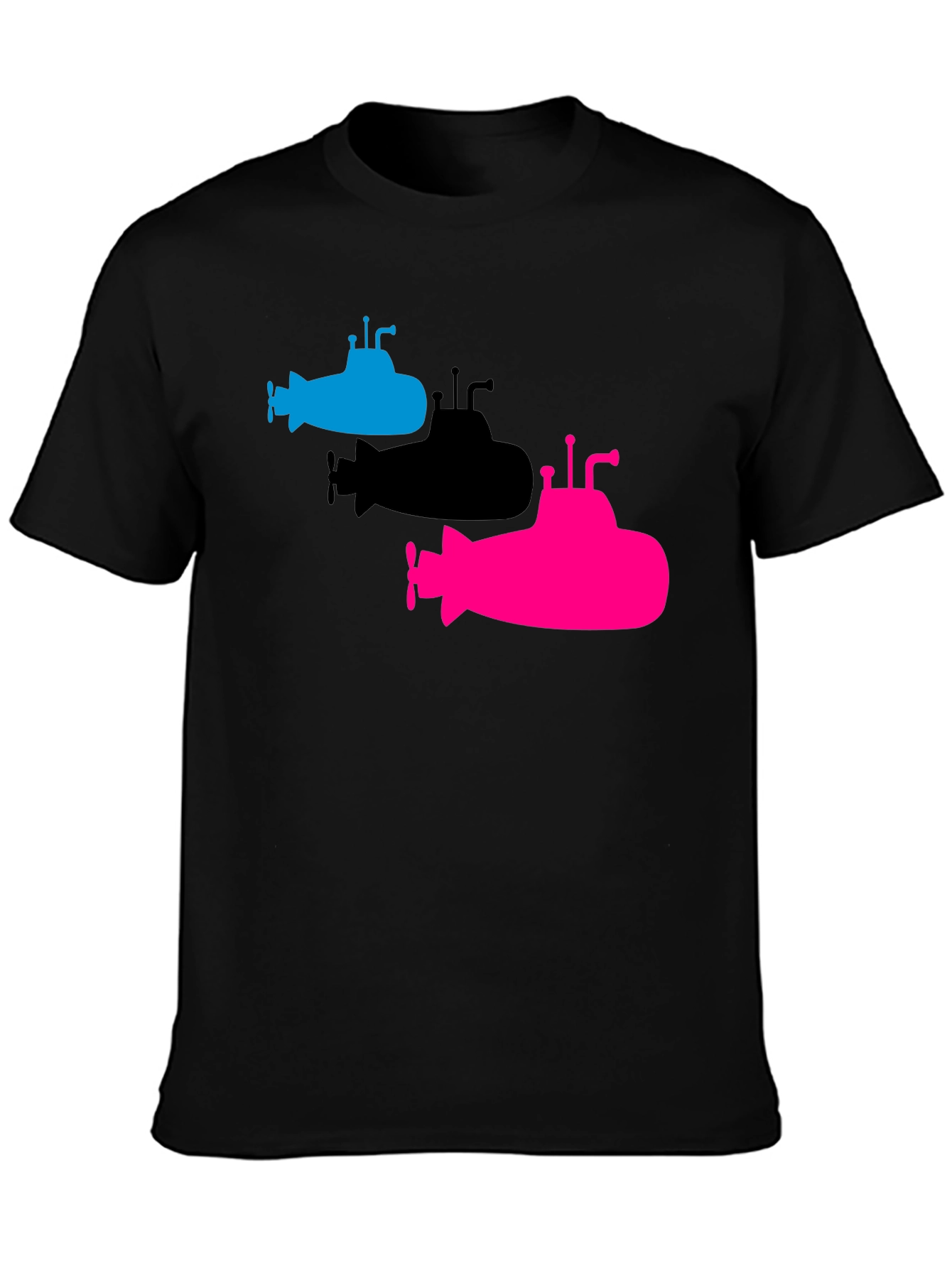 Submarine Trio Graphic Tee - Black Cotton T-Shirt