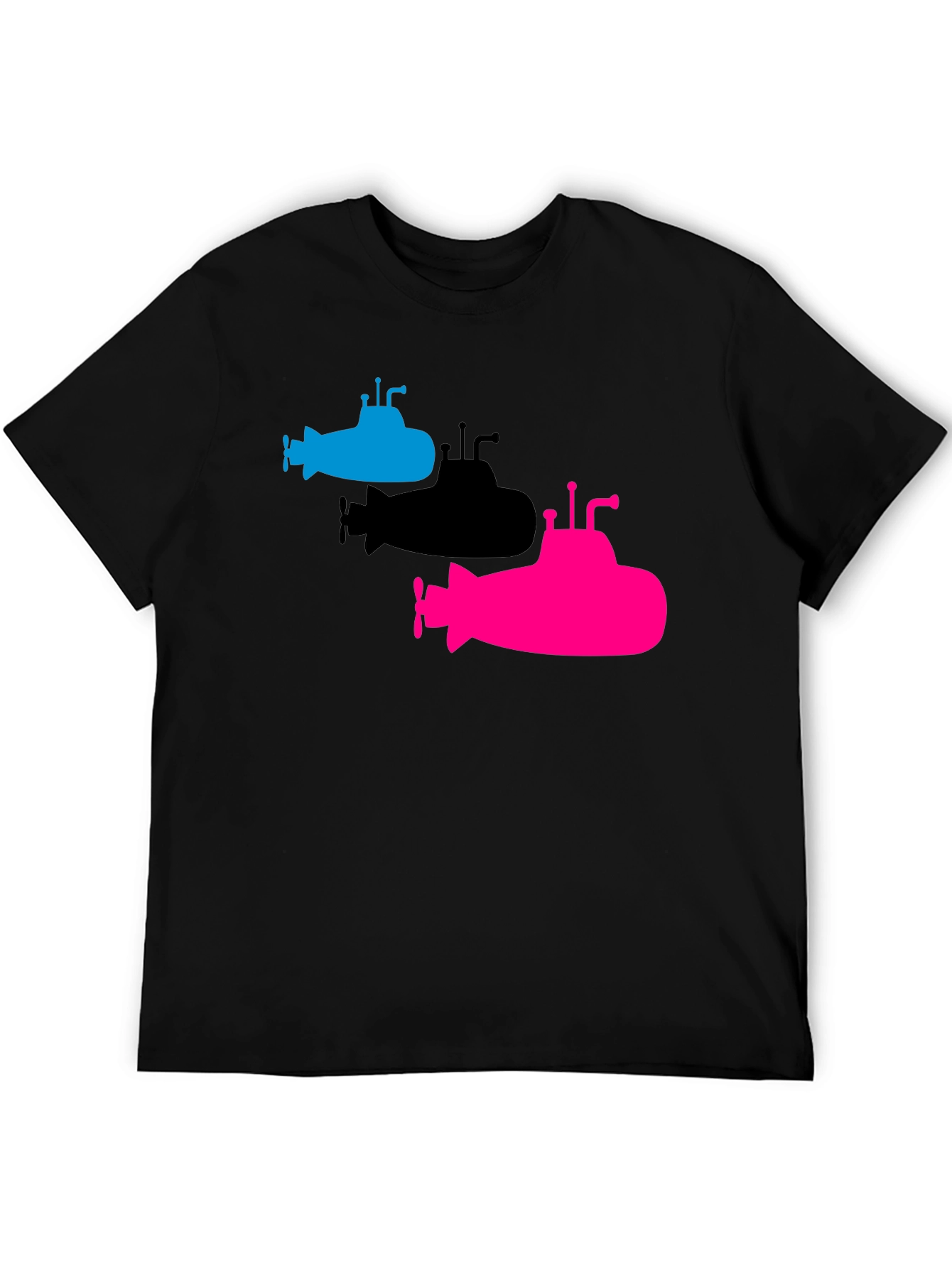 Submarine Trio Graphic Tee - Black Cotton T-Shirt