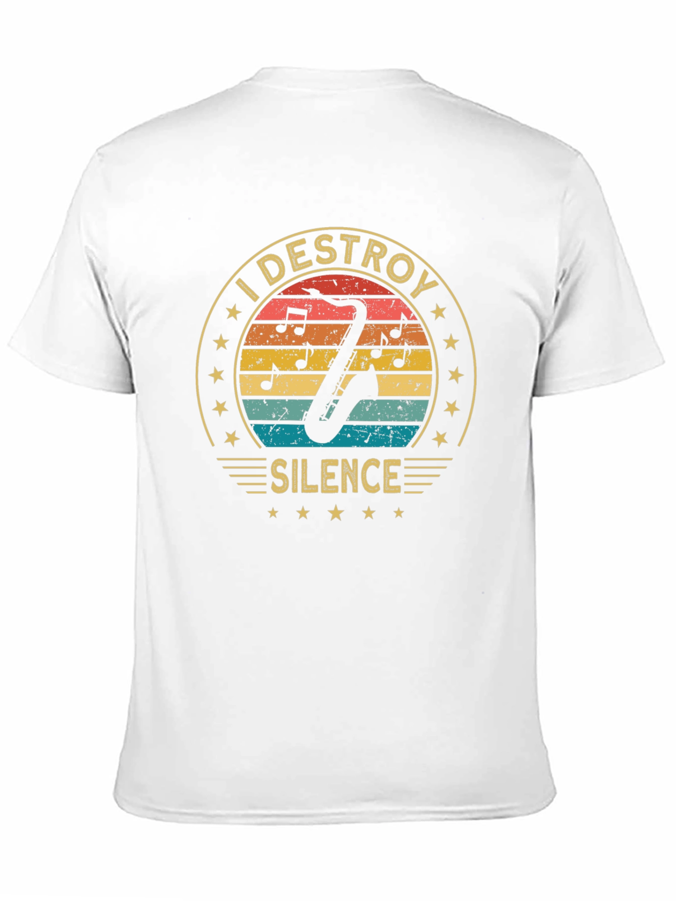 I Destroy Silence Saxophone Player Music Lover T-Shirt