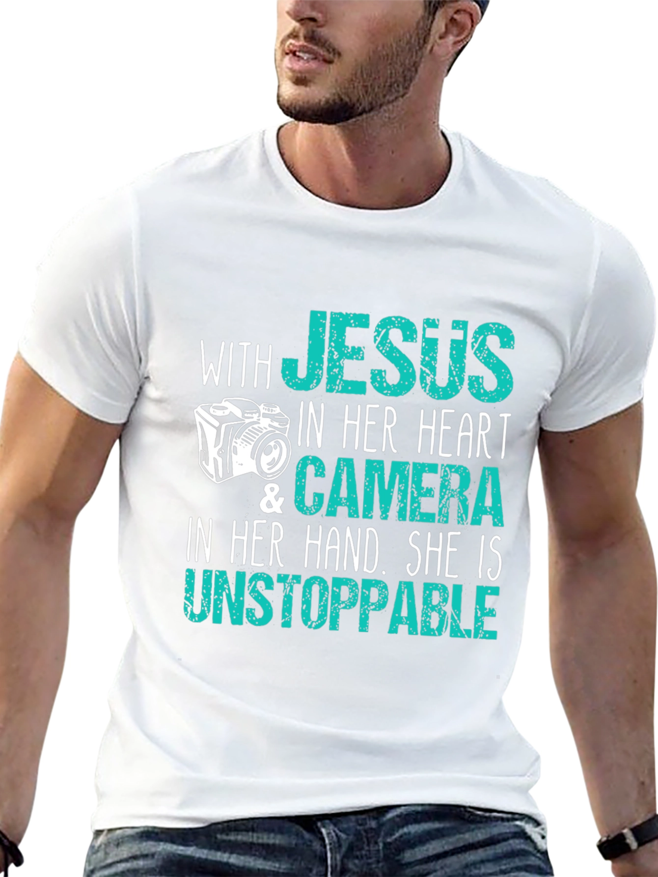 Jesus Camera T-Shirt - Faith & Photography
