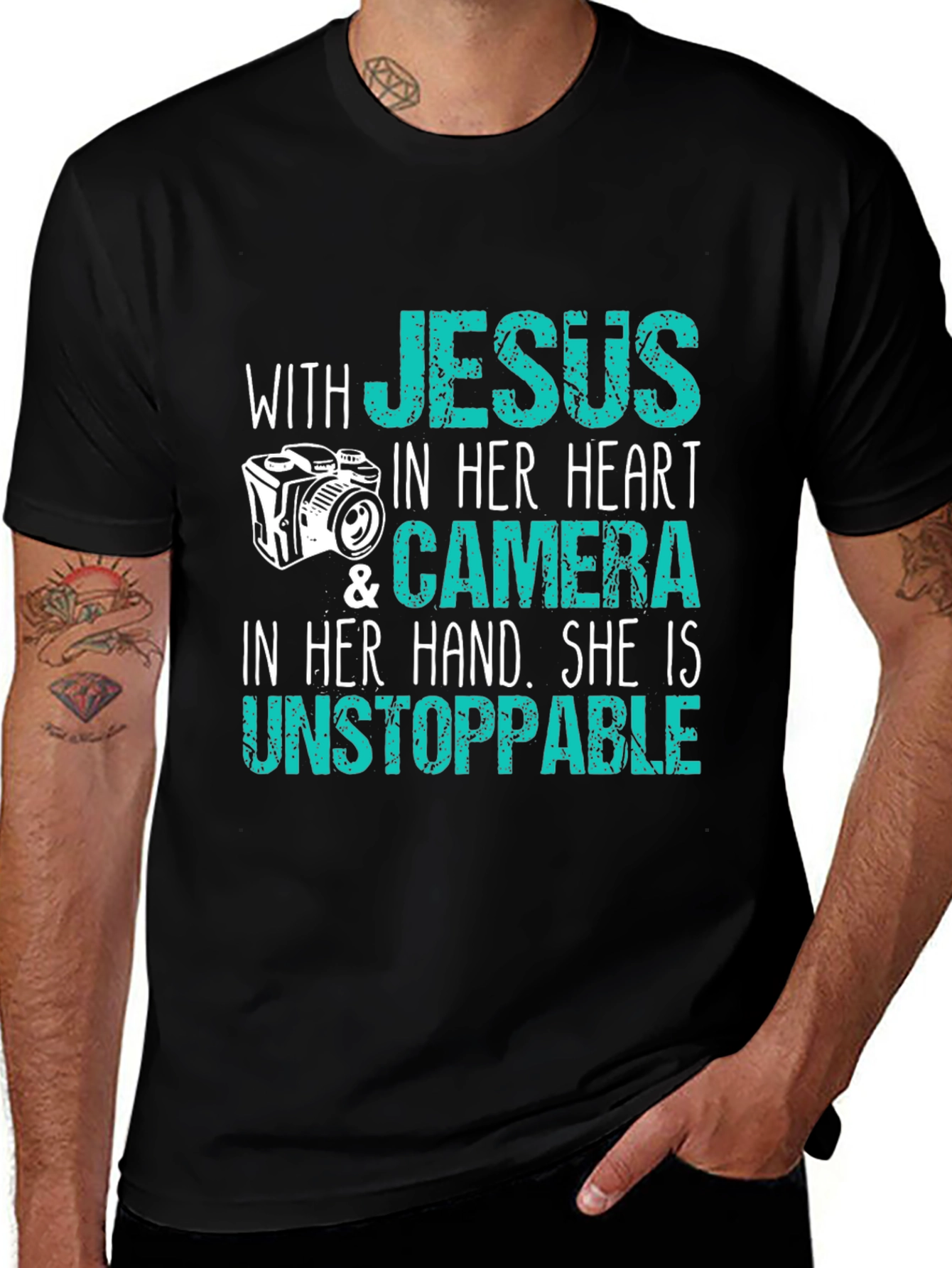 Jesus Camera T-Shirt - Faith & Photography