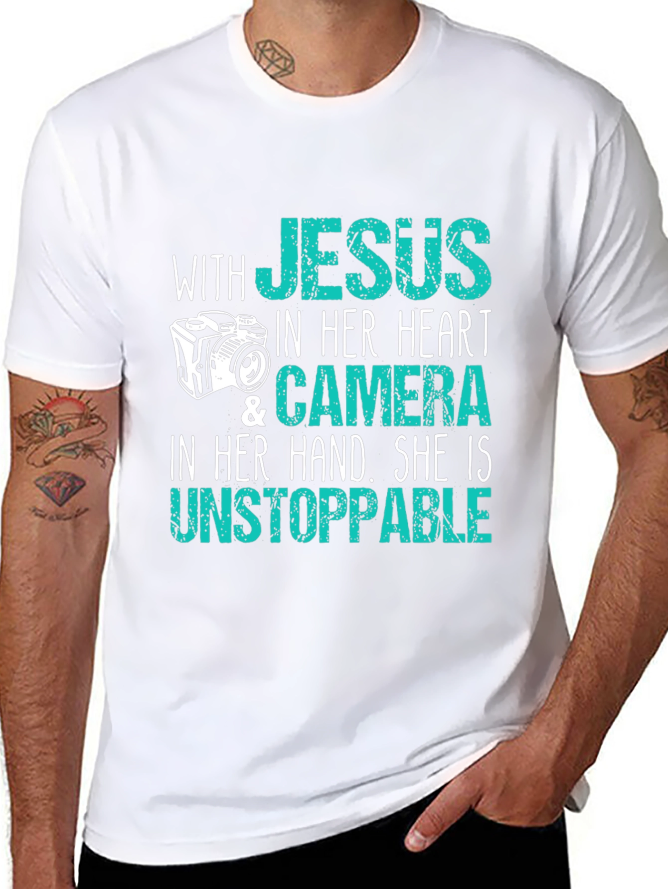 Jesus Camera T-Shirt - Faith & Photography