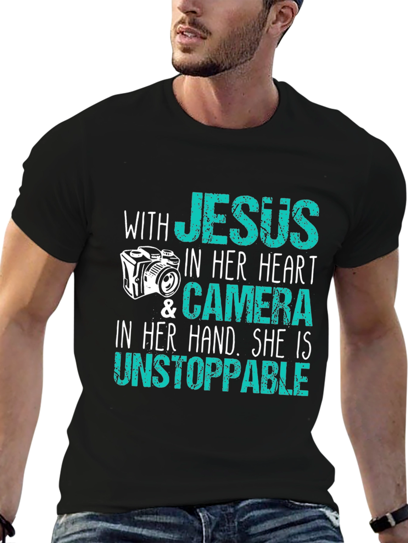 Jesus Camera T-Shirt - Faith & Photography