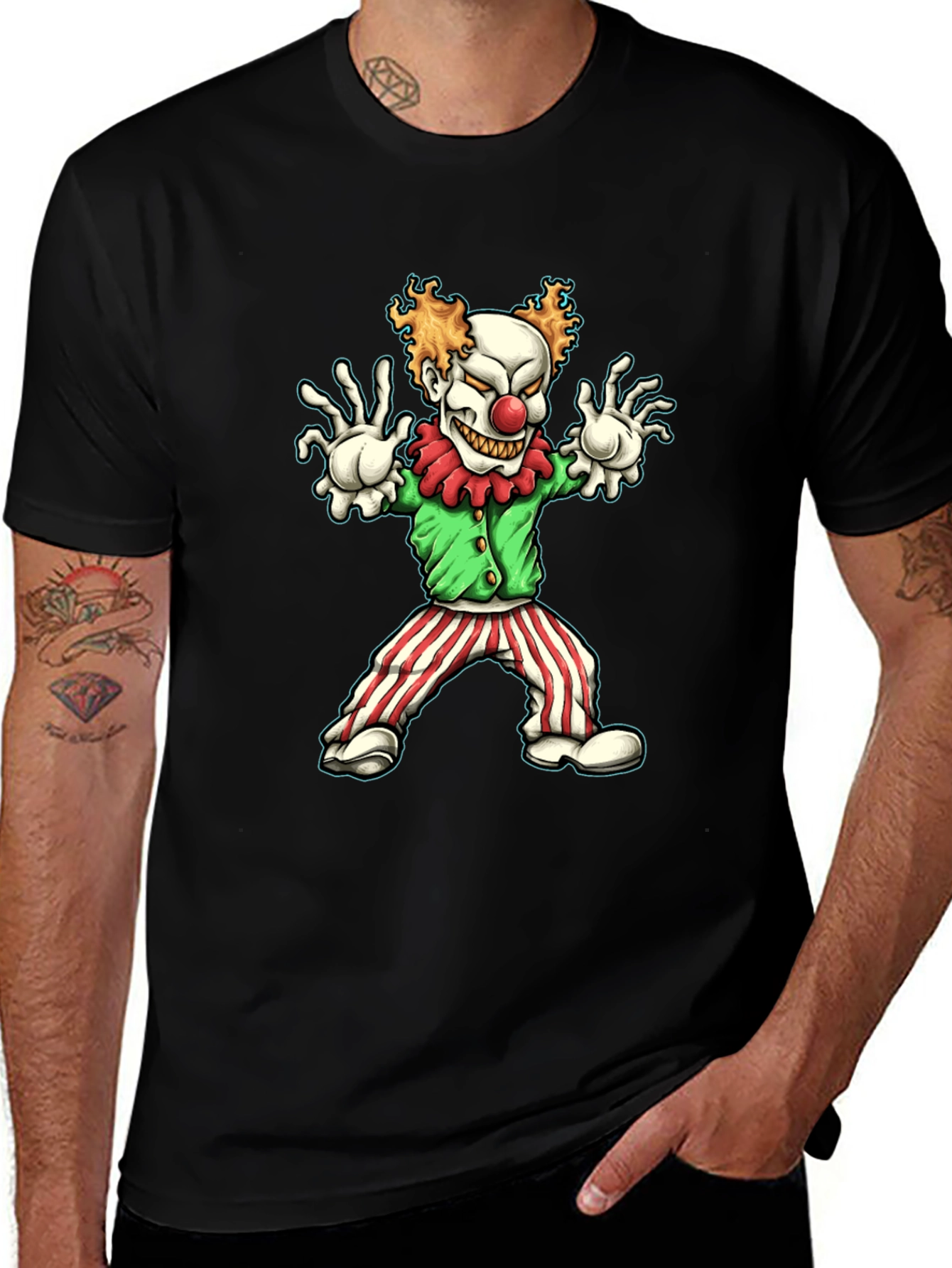 Creepy Clown Graphic Tee - Halloween Costume Shirt