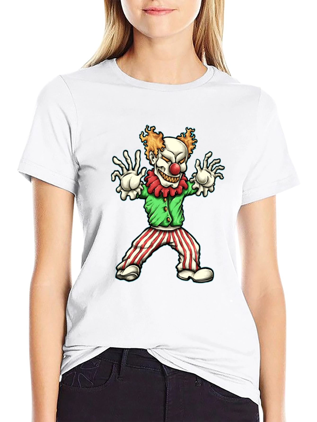 Creepy Clown Graphic Tee - Halloween Costume Shirt