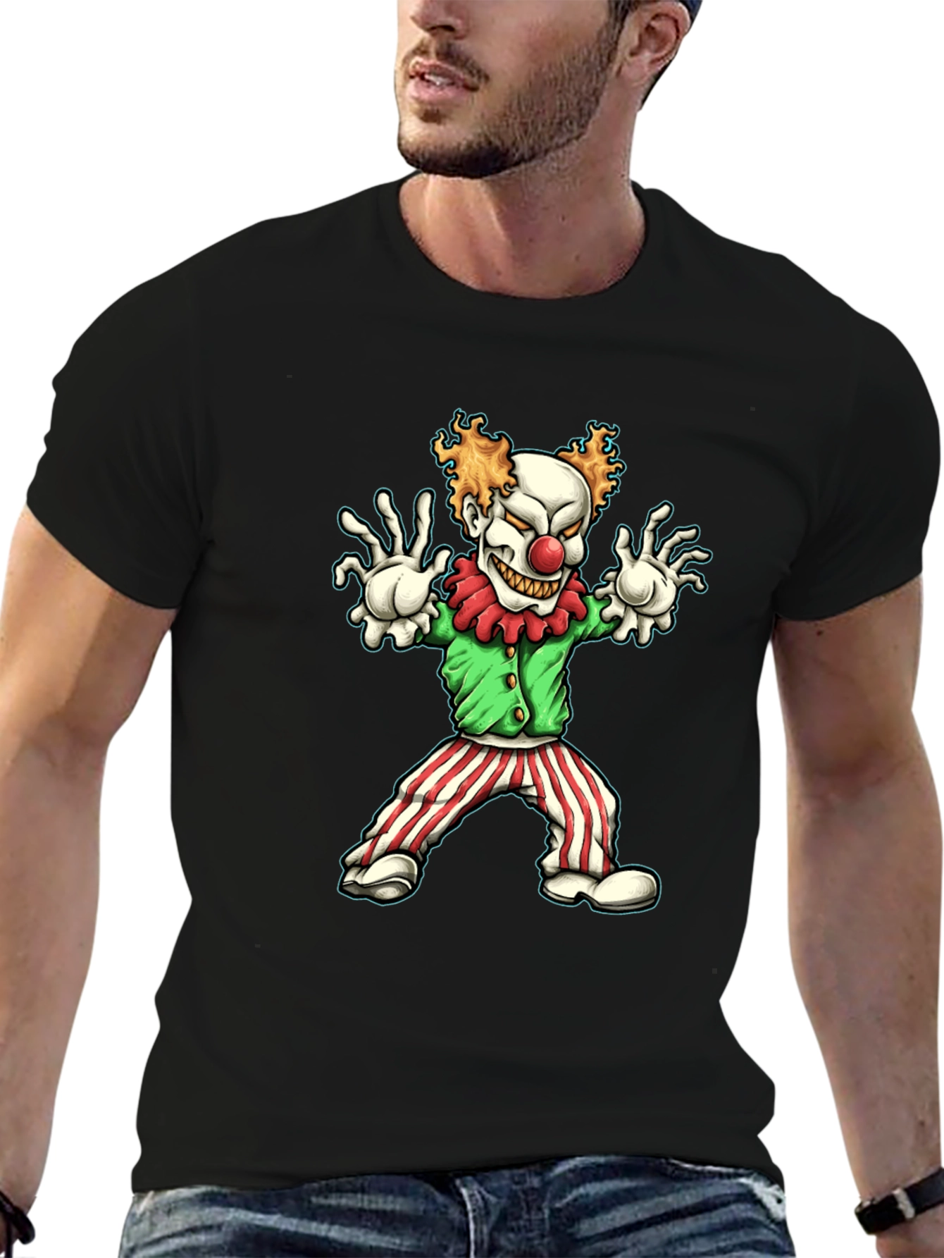Creepy Clown Graphic Tee - Halloween Costume Shirt