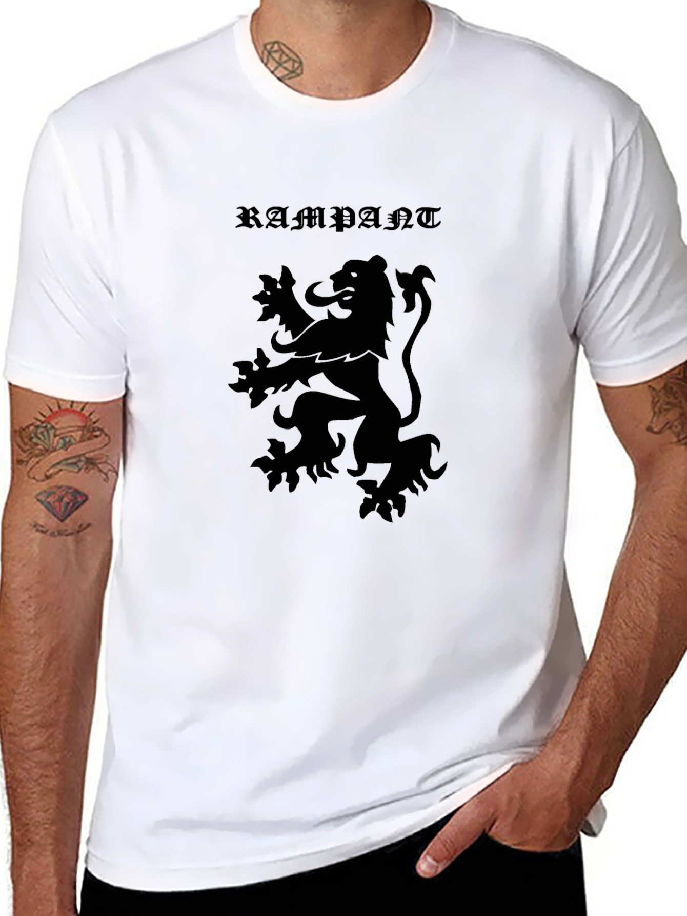 Rampant Lion Graphic Tee - Mens Black T-Shirt