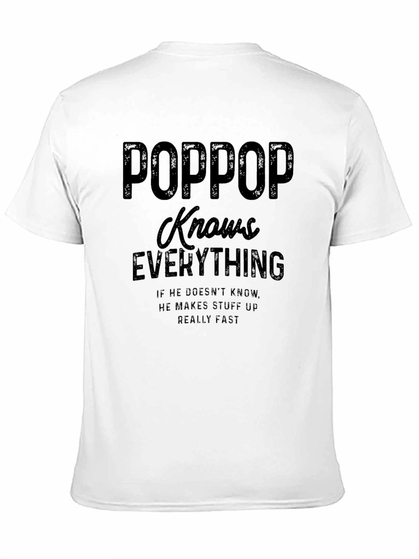 Pop Pop Knows Everything Mens Black T-Shirt