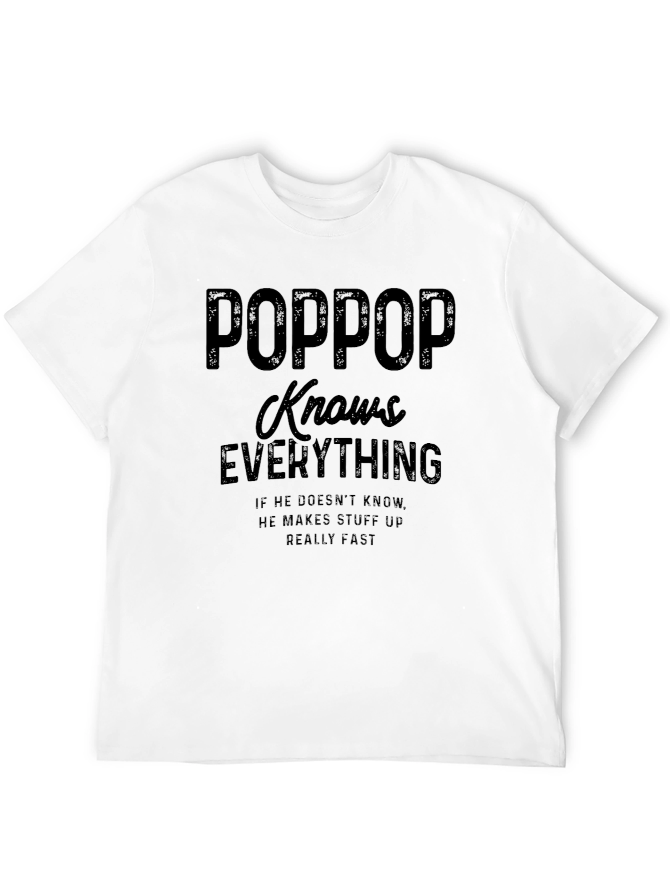 Pop Pop Knows Everything Mens Black T-Shirt