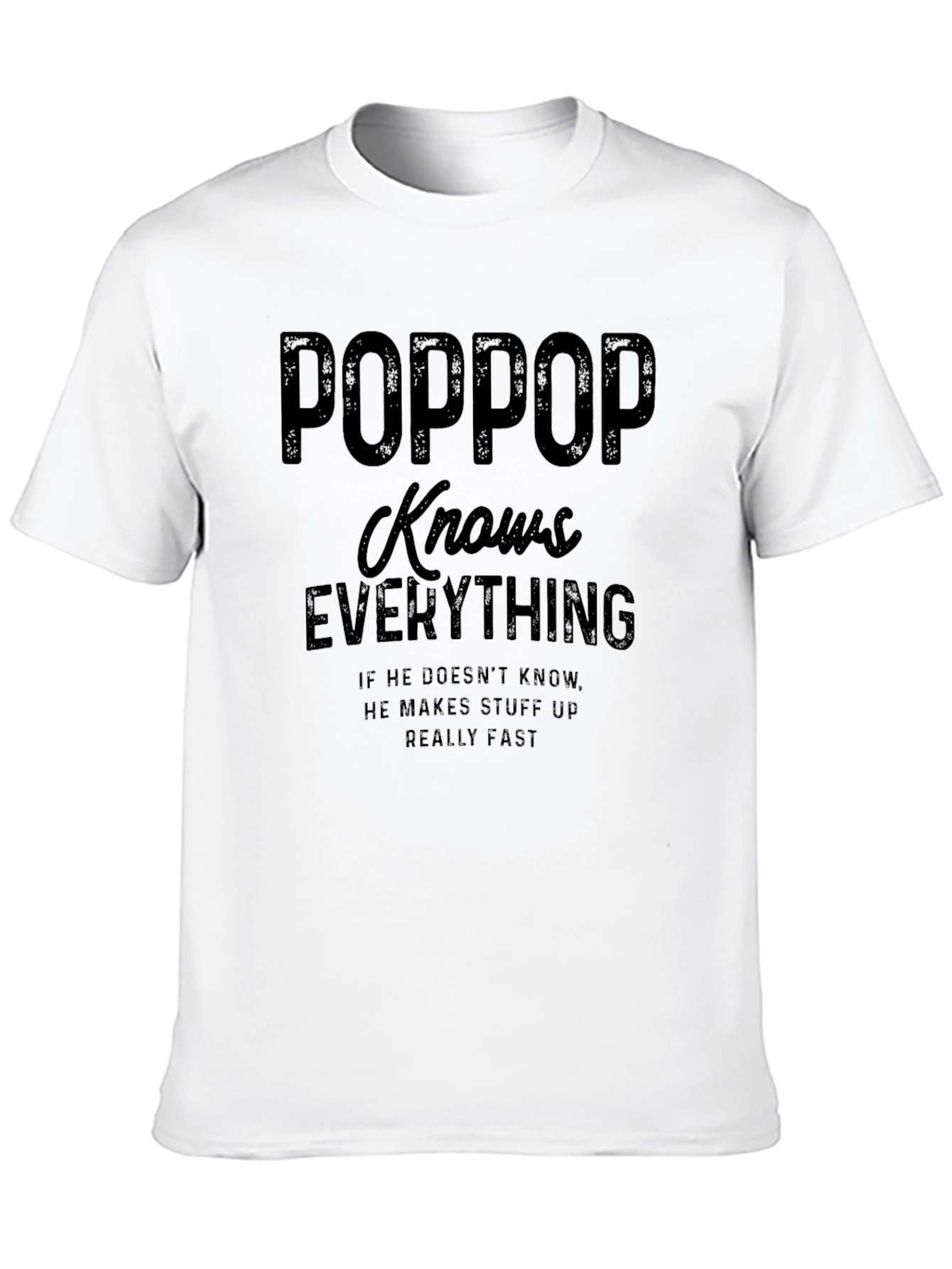 Pop Pop Knows Everything Mens Black T-Shirt
