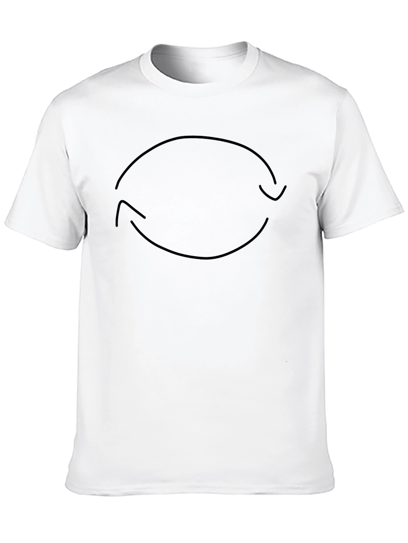 Black T-Shirt with Circular Arrow Design